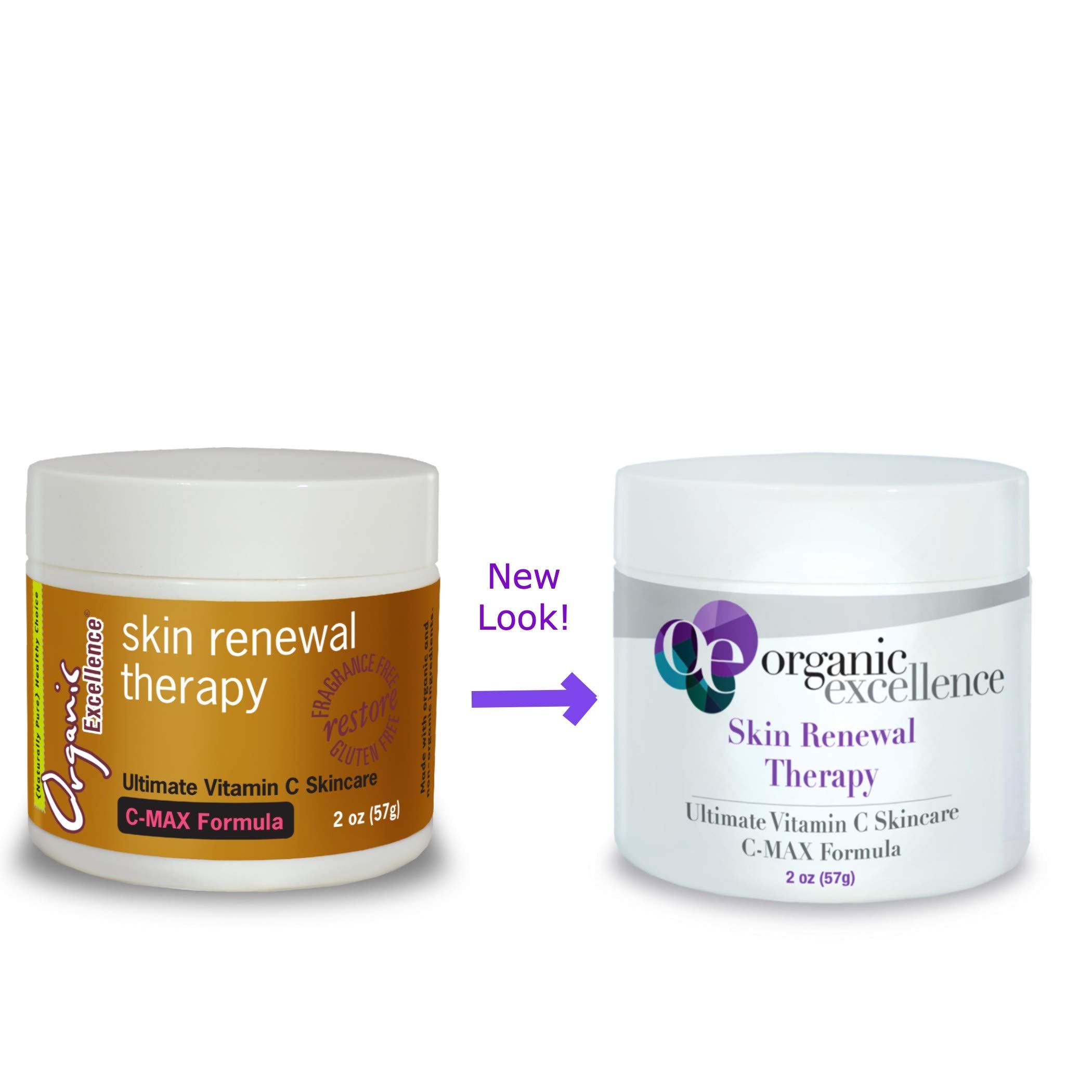 Organic Excellence Skin Renewal Therapy, Vitamin C Face & Neck Cream, Moisturizer to Stimulate Collagen Production and Increase Skin Cell Renewal, Organic Natural Non-Toxic Cruelty-Free 2 oz (57g) Organic Excellence Au supplements