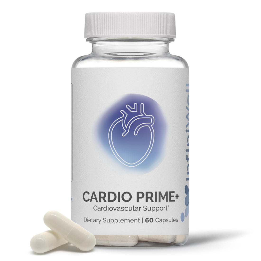 InfiniWell InfinWell Cardio Prime+ Heart Health Supplements - Antioxidants & Innovative Peptides for Cardiometabolic Health - NAD3 & Nattokinase for A Healthy Heart & Metabolic Balance (60 Capsules) InfiniWell uk supplements