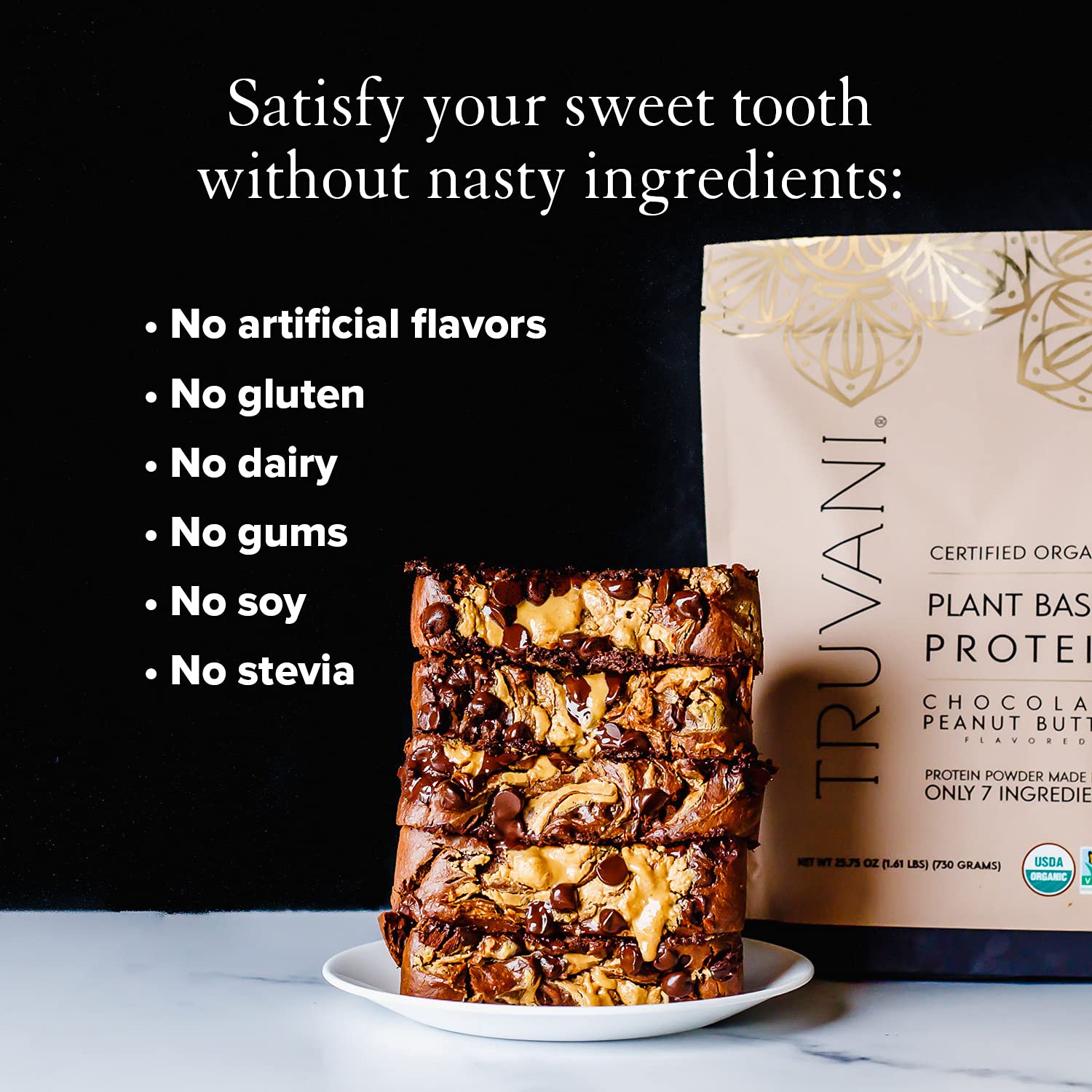 Truvani Vegan Chocolate Peanut Butter Protein Powder - 20g Plant-Based Protein, Gluten Truvani Au supplements