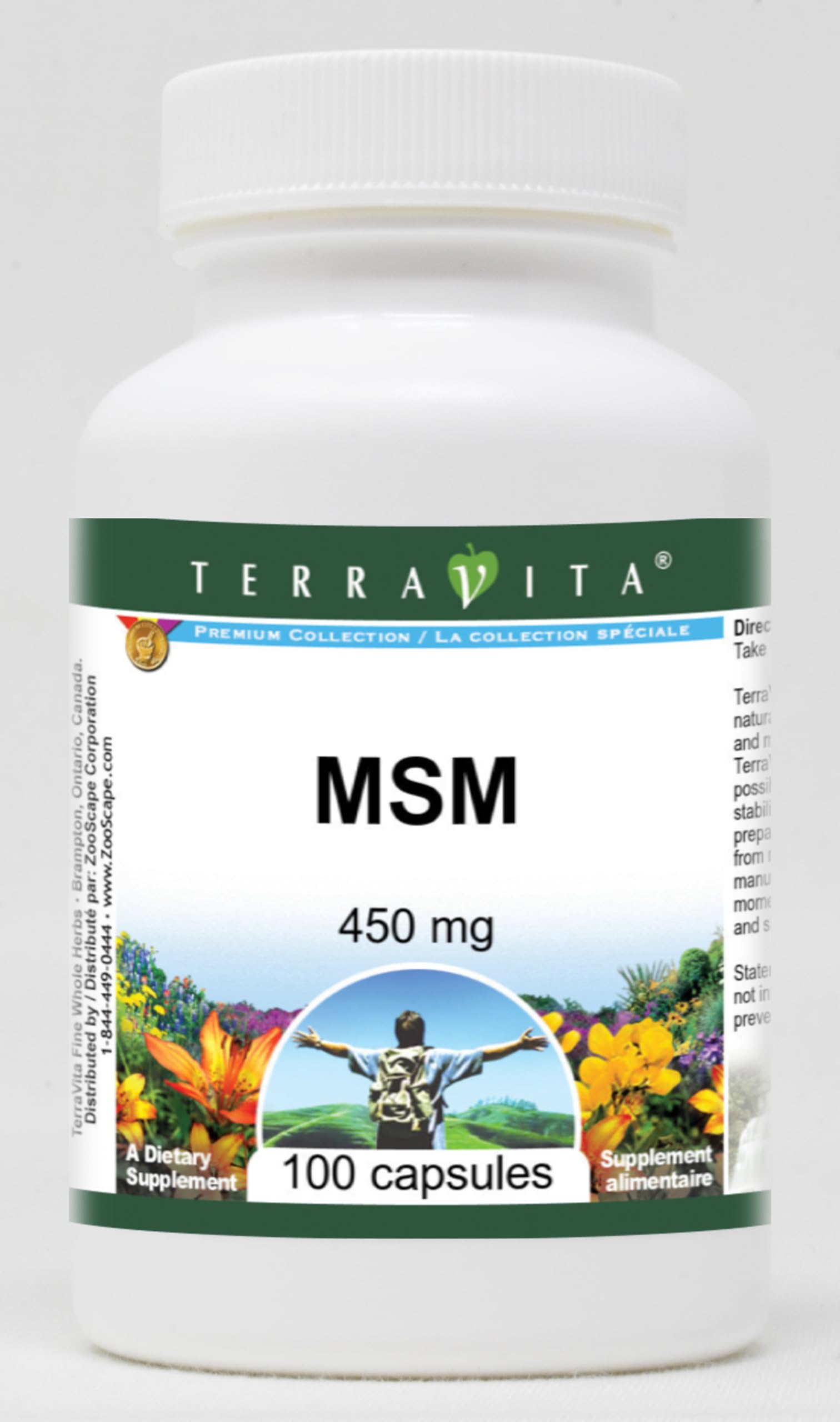 MSM - 450 mg (100 Capsules, ZIN: 510649) - 3 Pack Terravita Au supplements