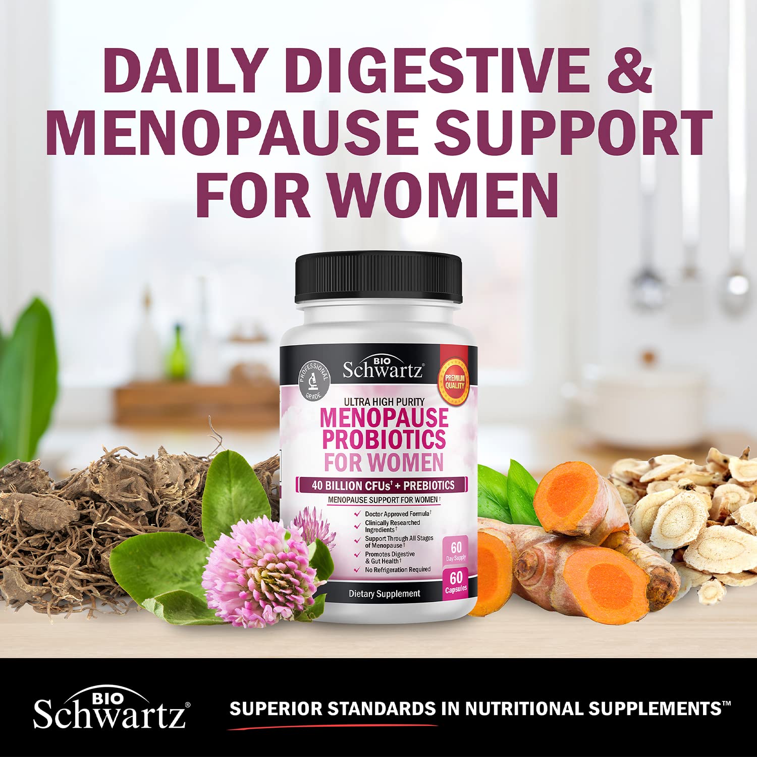 Menopause Support Probiotics for Women - Unique Menopause Relief for Hot Flashes BioSchwartz Au supplements