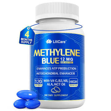 LILICARE Advanced 12mg Methylene Blue Softgels for Humans | Upgraded Brain & Cellular Energy Supplement with CoQ10, NR & ALA | High Absorption Formula, Non-GMO, Mitochondrial & ATP Support, 120 Cts LILICARE Au supplements