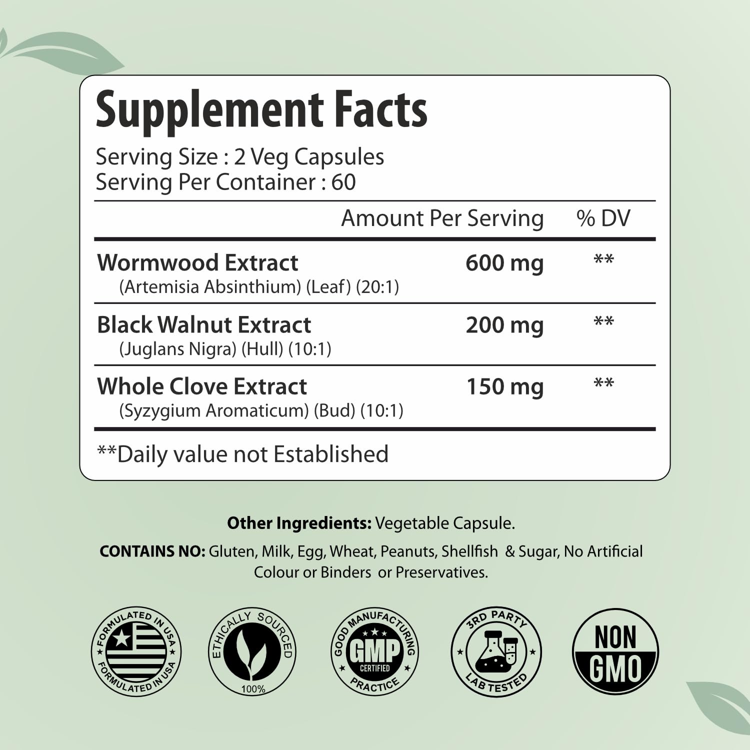 ForestVibe Wormwood Complex with Black Walnut & Clove, 3-in-1 Herbal Blend, Sweet Wormwood Extract Capsules, 120 Vegan Capsules, 2 Month Supply, Non-GMO & Gluten Free Supplement ForestVibe Au supplements