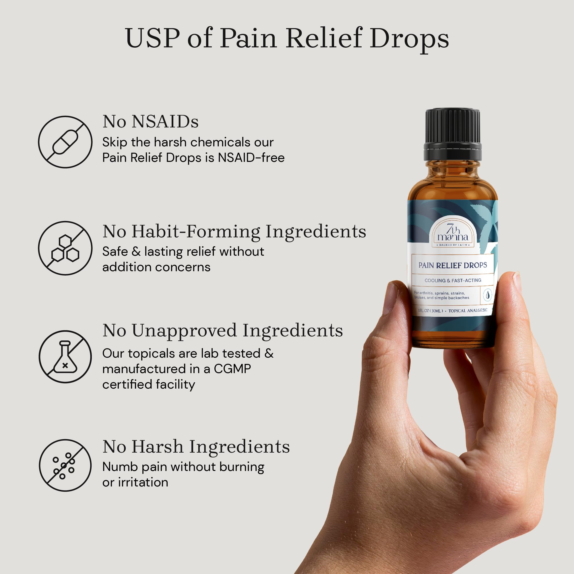 7th Manna Muscle Rub for Joint & Muscle Pain Relief, Menthol Pain Relief Formula with Camphor - Fast-Acting, Quick Dry & No Residue, 30ml - Topical Pain Relief for Active Adults 7th Manna Au supplements