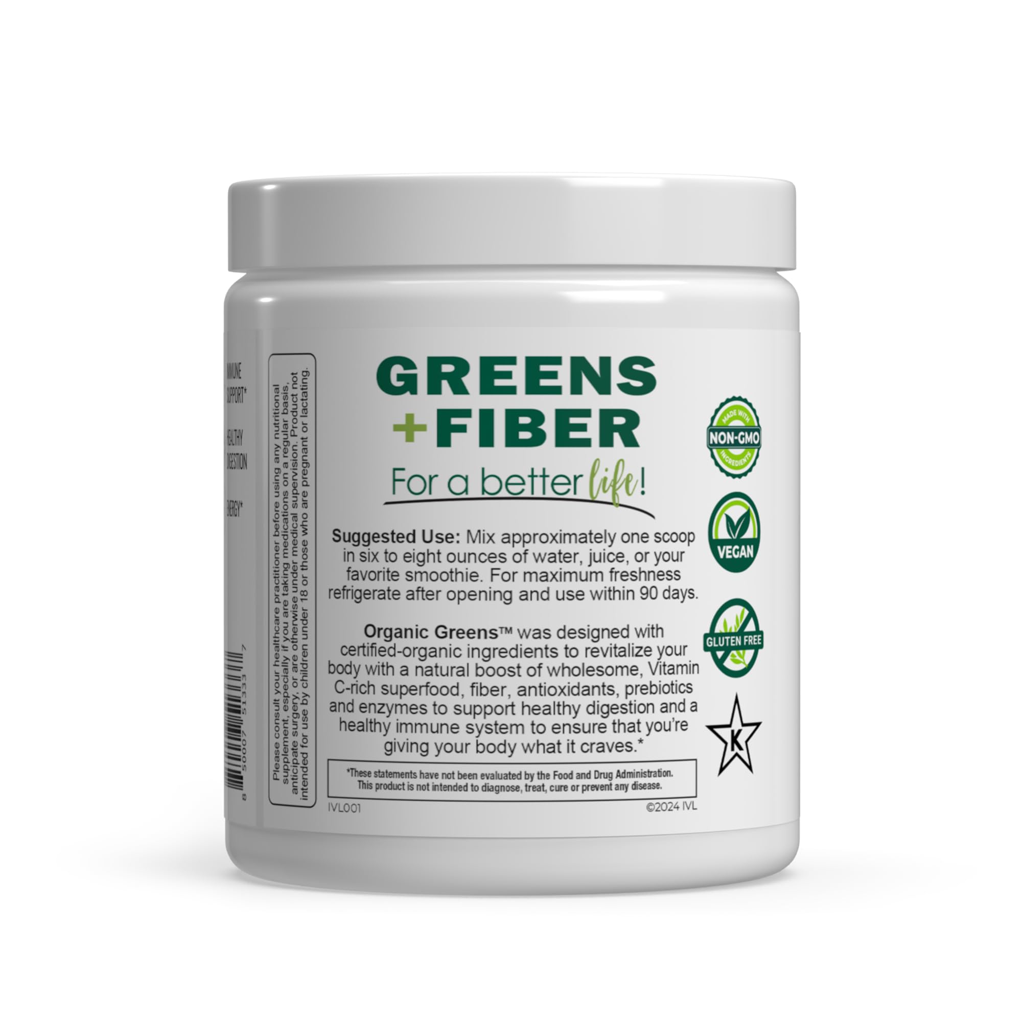 IVL - Organic Greens - Organic Superfood Drink - Loaded with Antioxidants, Micronutrients, Prebiotics & Probiotics - for Immune Support, Digestive Health - Great Taste (1 Pack, 30 Servings) IVL Au supplements