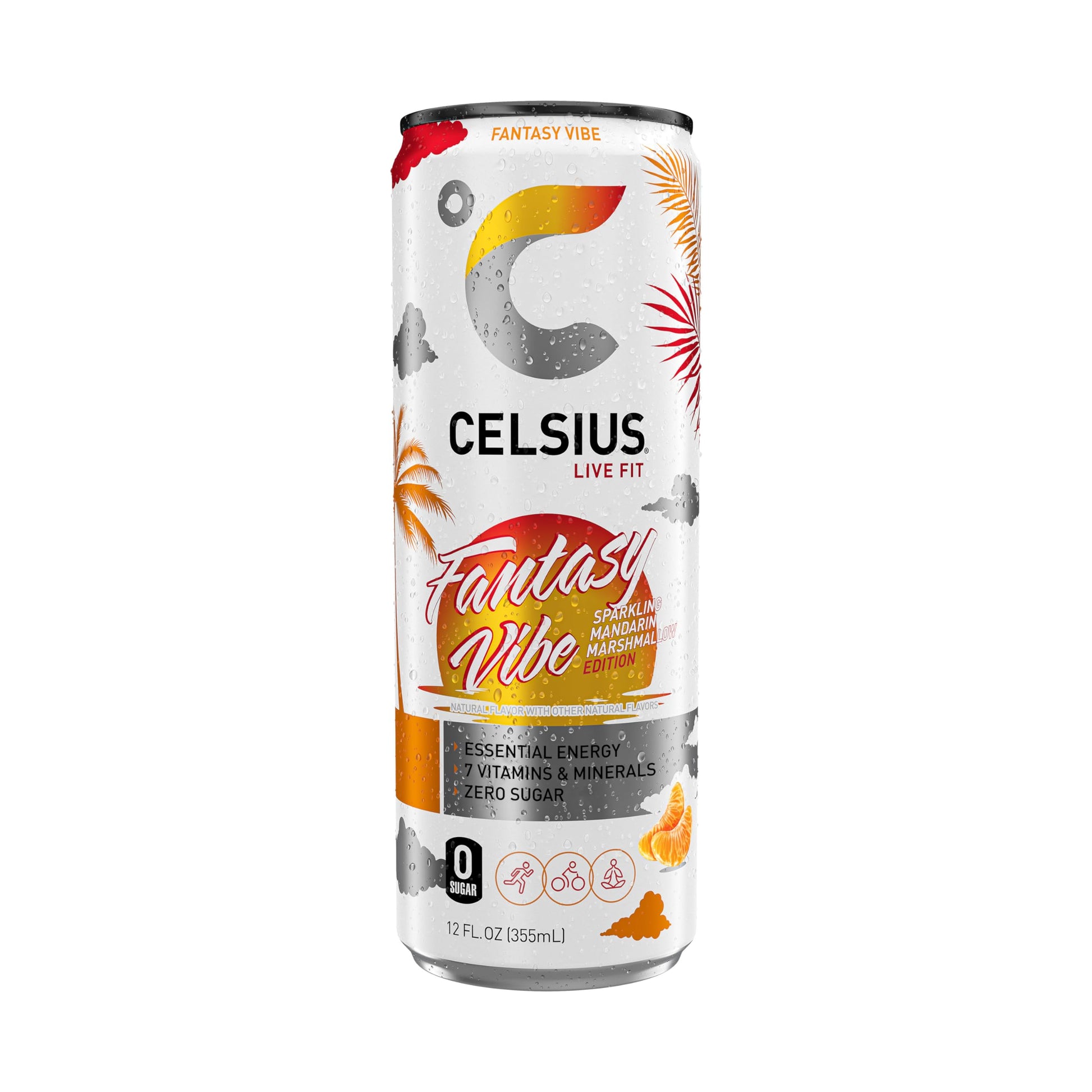 CELSIUS Sparkling Fantasy Vibe, Functional Essential Energy Drink, 12 Fl Oz (Pack of 12) CELSIUS Au supplements
