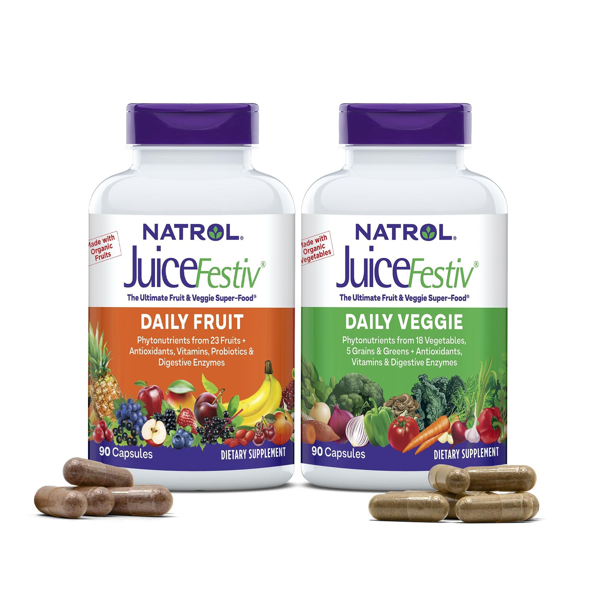 Natrol JuiceFestiv, Vitamins and Supplements for Nutrition & Well-Being, Antioxidants for Cellular Health, 90 Capsules (2-Count), Up to a 45 Day Supply Natrol Au supplements