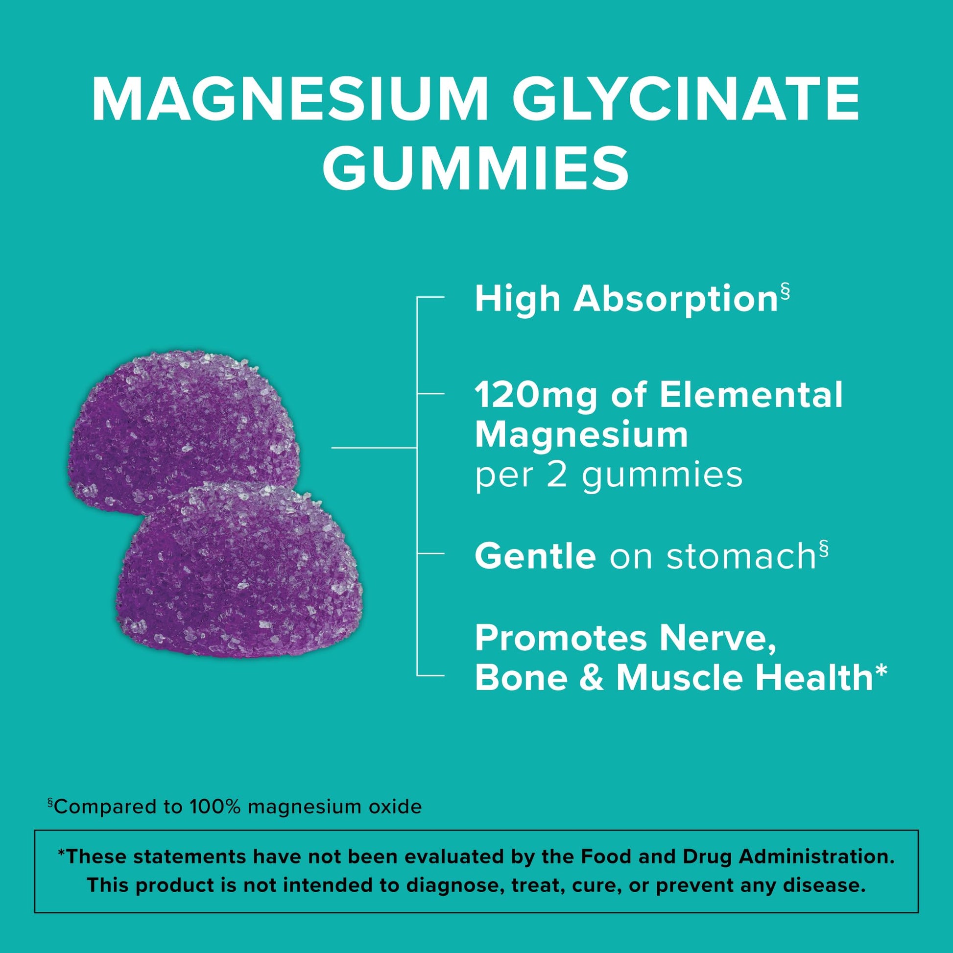 Qunol Magnesium Glycinate Gummies, 120mg of Magnesium Glycinate, High Absorption, Mixed Berry, 90 Count (Pack of 1) Qunol Au supplements
