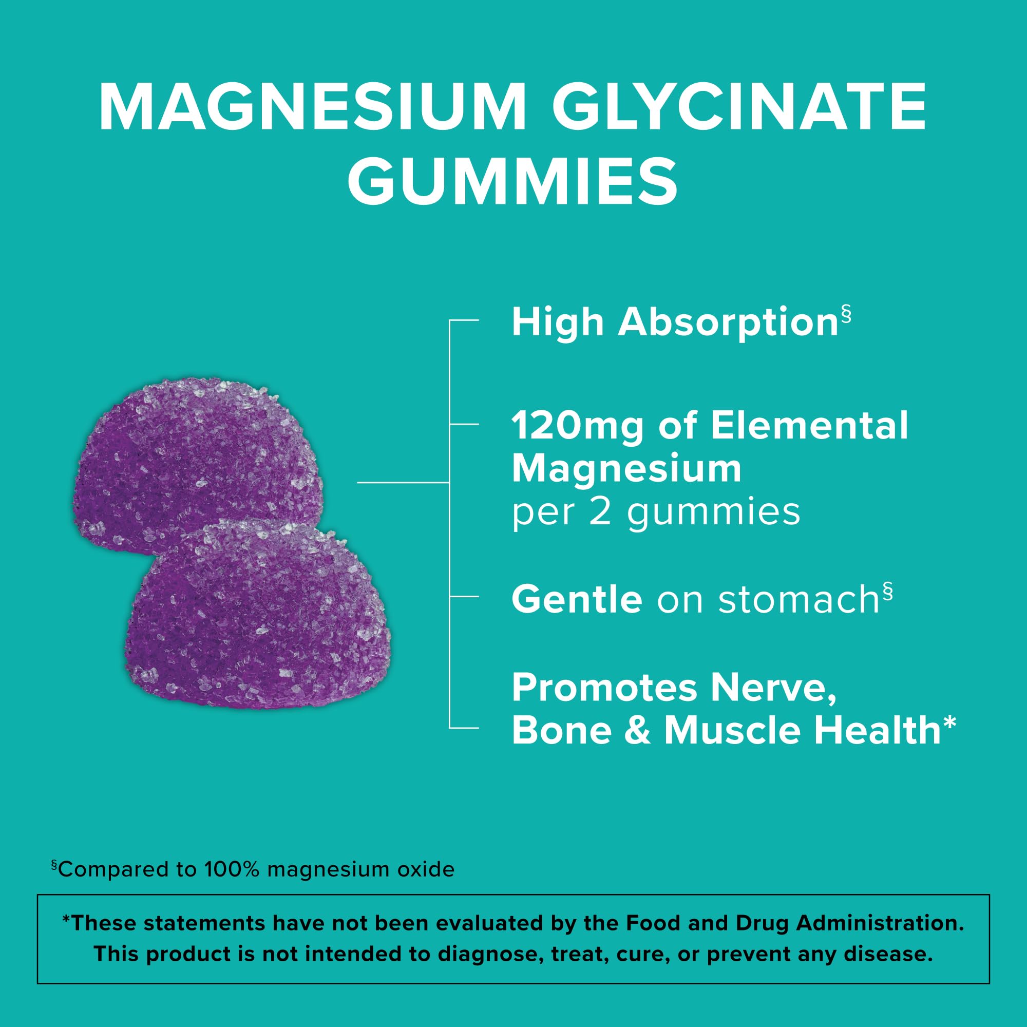 Qunol Magnesium Glycinate Gummies, 120mg of Magnesium Glycinate, High Absorption, Mixed Berry, 90 Count (Pack of 1) Qunol Au supplements