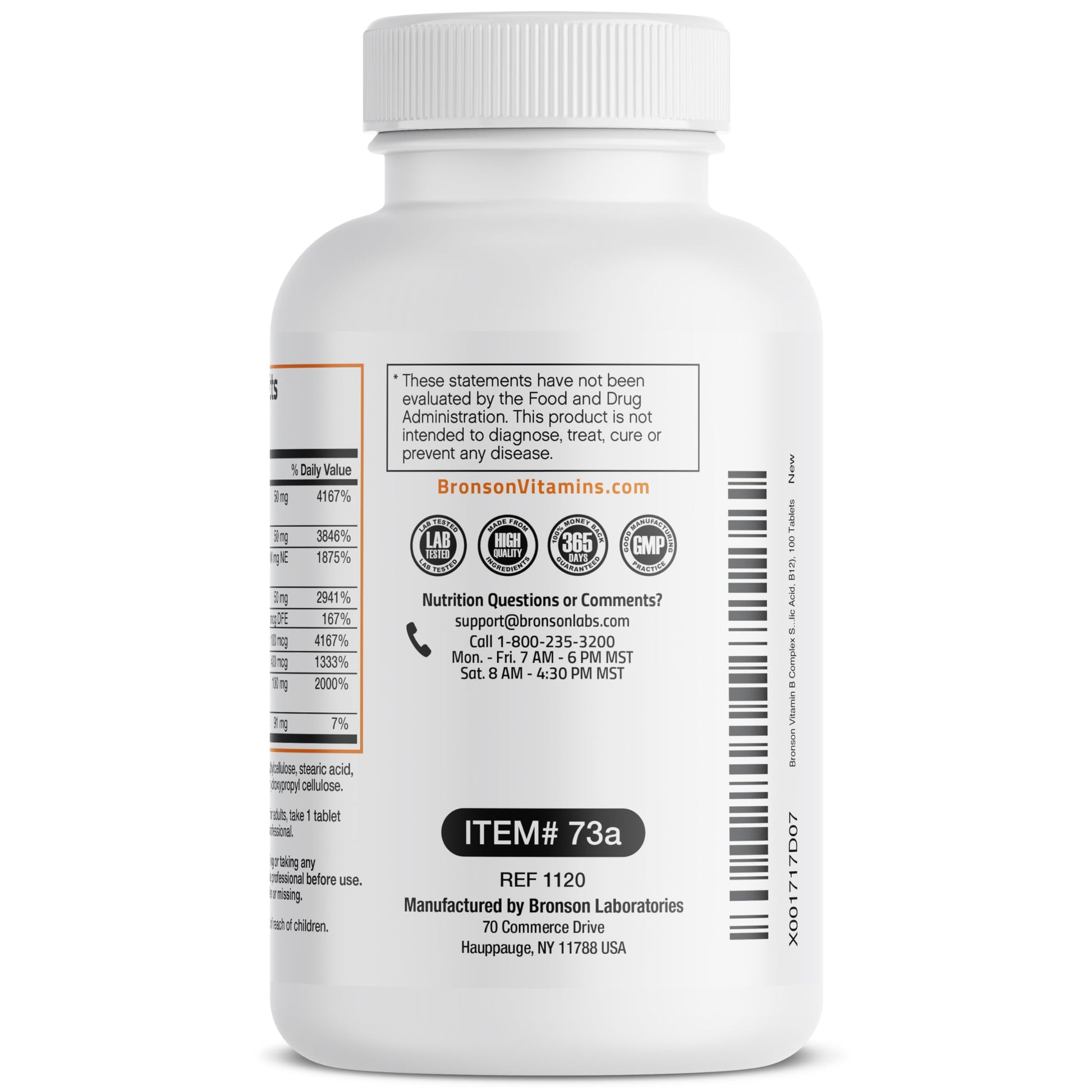 Bronson Super B Vitamin B Complex Sustained Slow Release Vitamin B1, B2, B3, B6, B9 Bronson Au supplements
