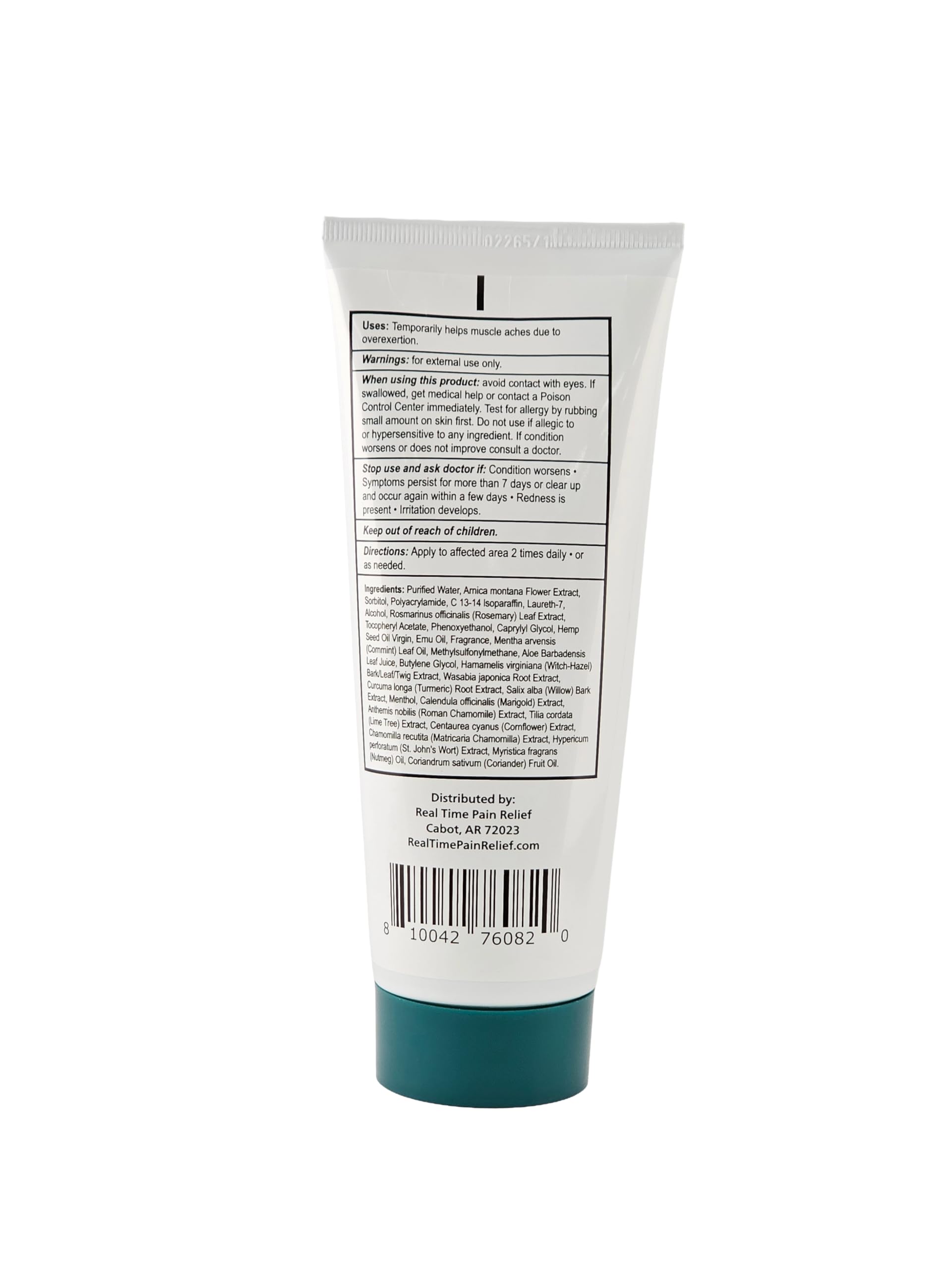 Real Time Pain Relief Hemp Oil Plus 7 oz Tube | 20 Natural Ingredients: 5% Arnica, Turmeric & More | Fast-Absorbing Lotion for Muscles, Hands, Feet, Ankles, Back, Shoulders & Knees Real Time Pain Relief Au supplements