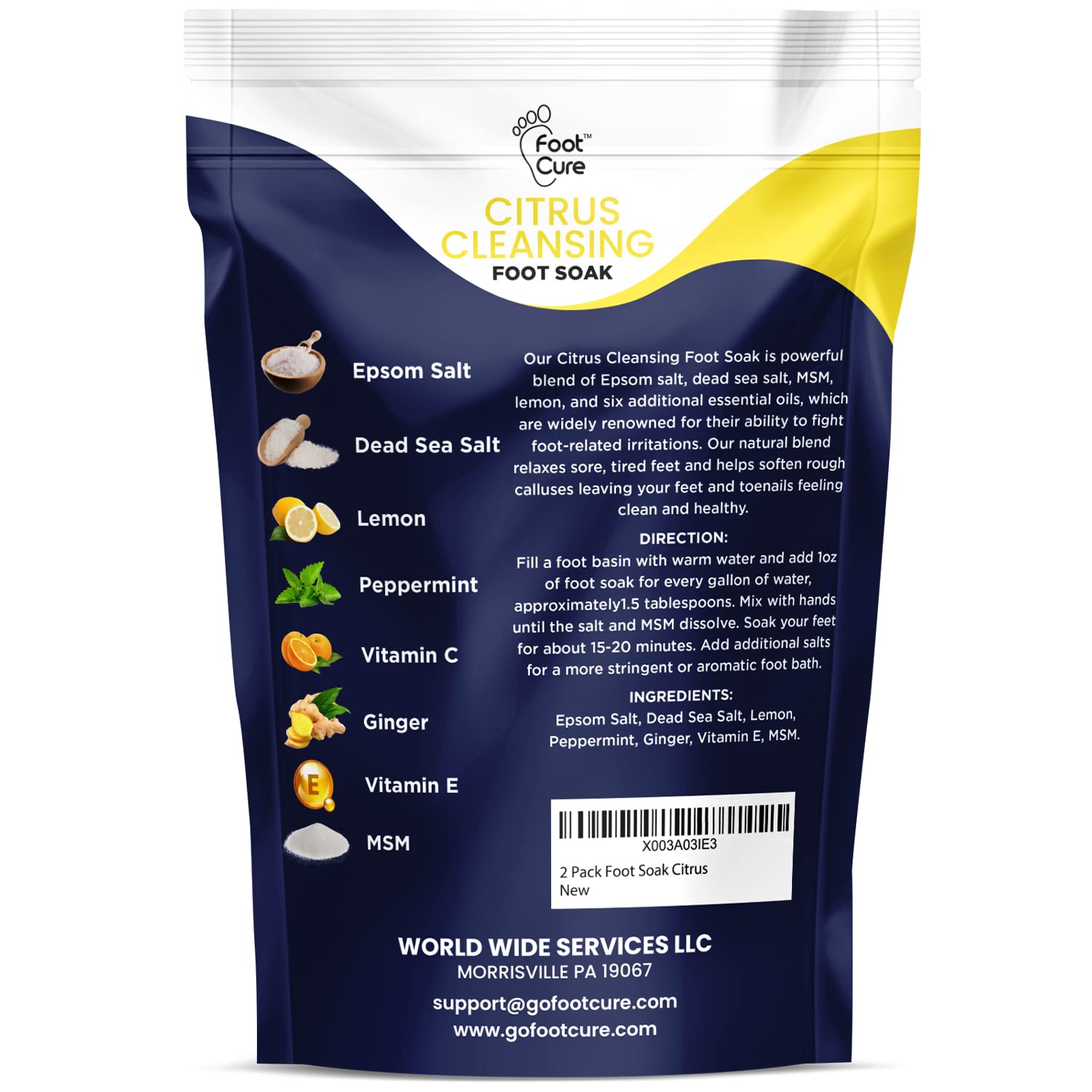 Citrus Detox Foot Soak With Epsom Salts - for Foot Callus, Immune Boost, Damaged Toenail FOOT CURE Au supplements
