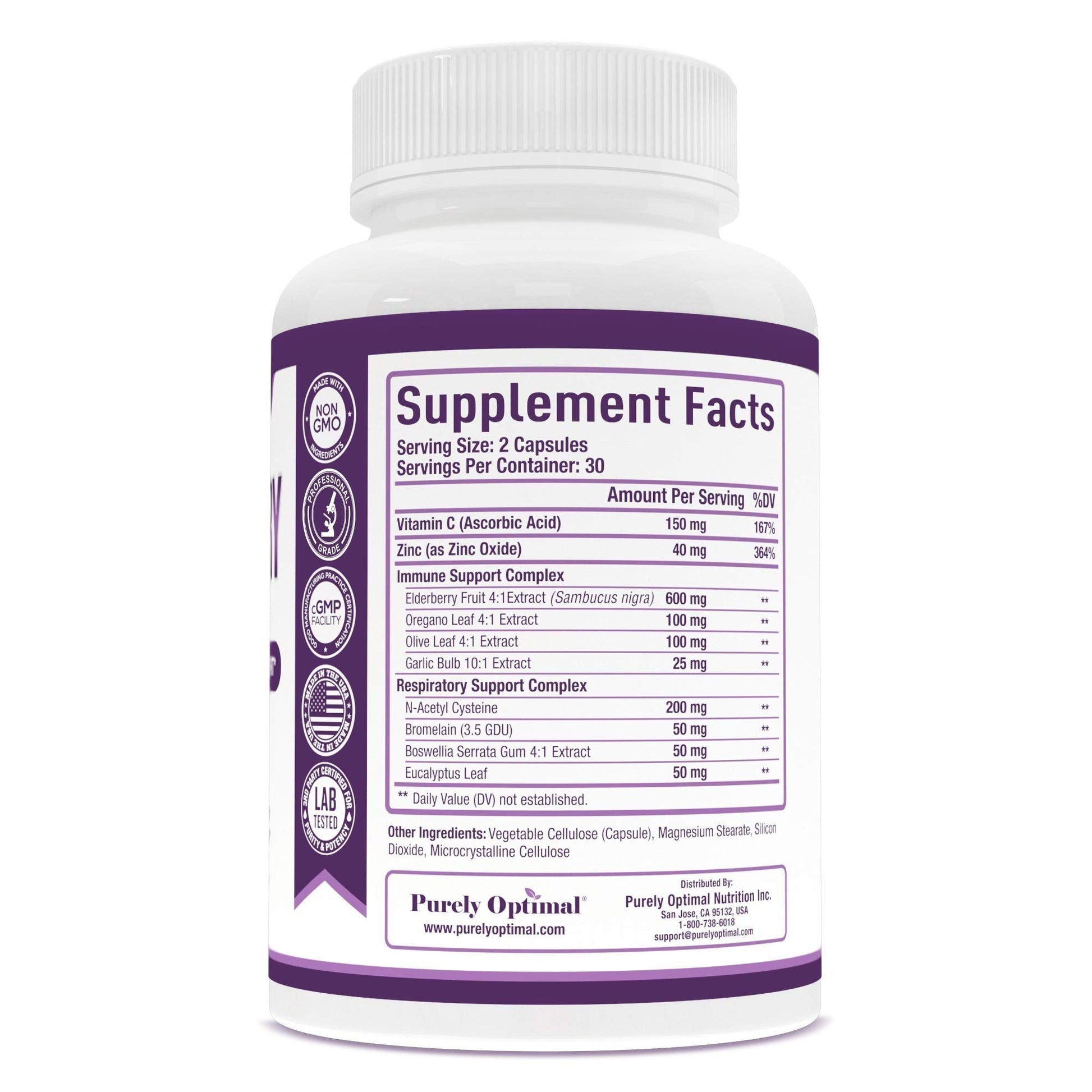 Purely Optimal Premium Black Elderberry Capsules - Sambucus Elderberry Pills for Adults Purely Optimal Au supplements