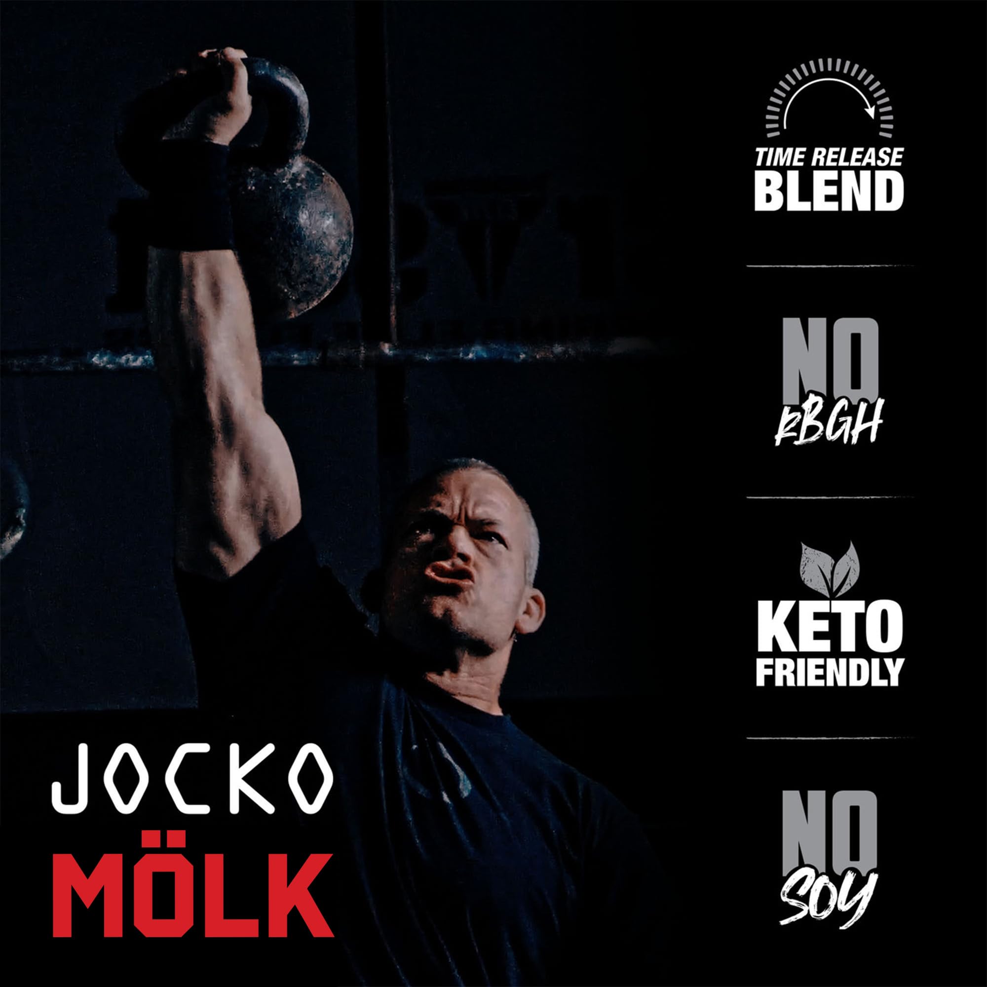 Jocko Mölk Whey Protein Powder (Strawberry) - Keto, Probiotics, Grass Fed, Digestive Jocko Fuel Au supplements