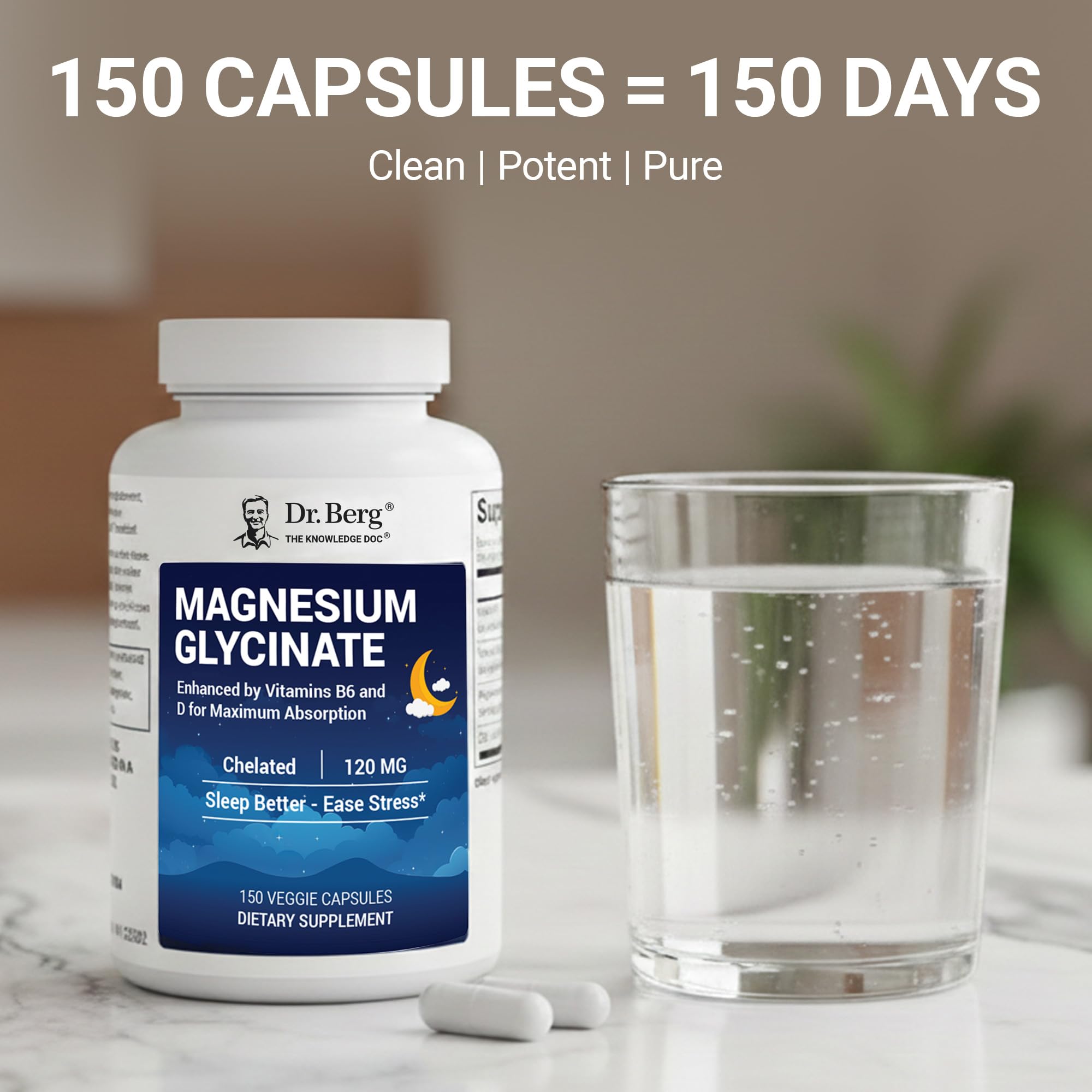 Dr. Berg Magnesium Glycinate 150ct – 4-in-1 Chelated for Muscle, Nerve, Sleep & Stress Support*– w/ D3, B6 & Zinc – 4X Lab-Tested – No Fillers – Formulated in USA, GMP-Certified Dr. Berg Nutritionals Au supplements