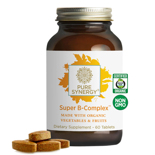 PURE SYNERGY Super B-Complex | Vitamin B Complex Made with Organic Whole Foods | Vegan Supplement with Natural Vitamin B12, Niacin, and Folate | for Energy PURE SYNERGYUS supplements