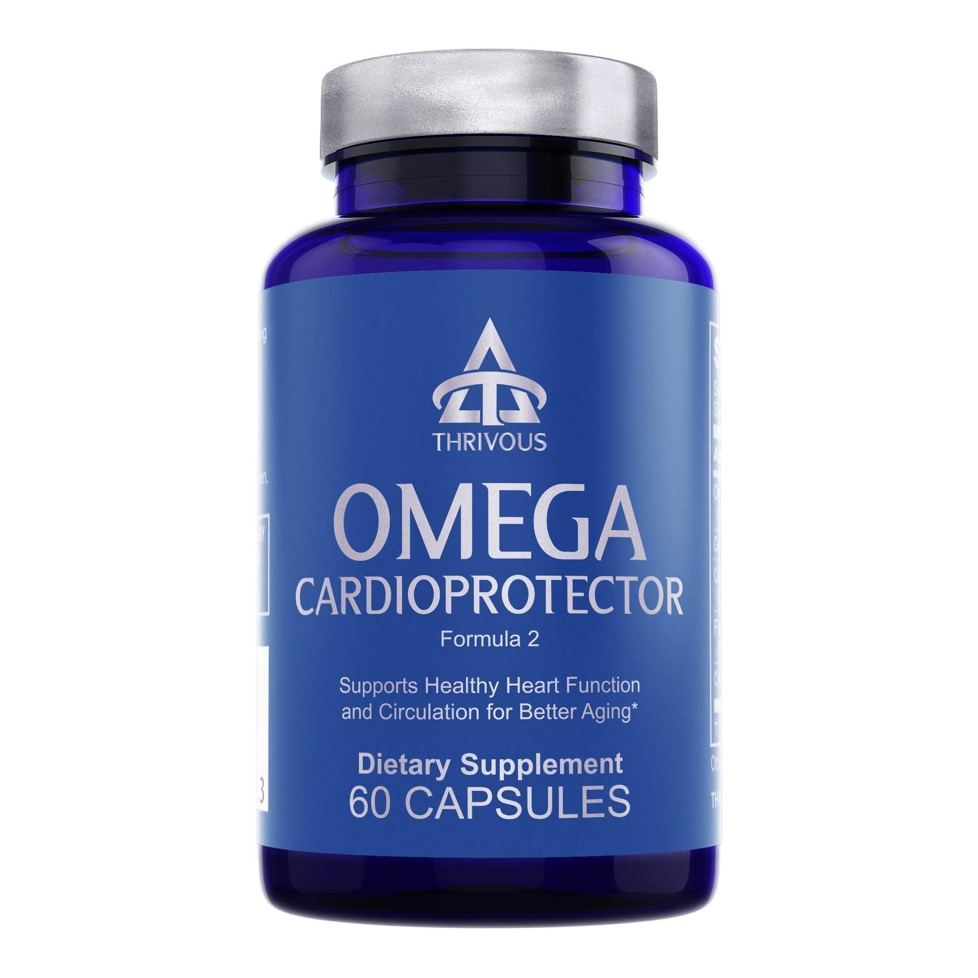Thrivous Omega Cardioprotector – Advanced Heart & Circulation Support Supplement with AvailOm Omega-3, Garlic, Gotu Kola, Oligopin Pine Bark – 60 Vegan Capsules Thrivous Au supplements