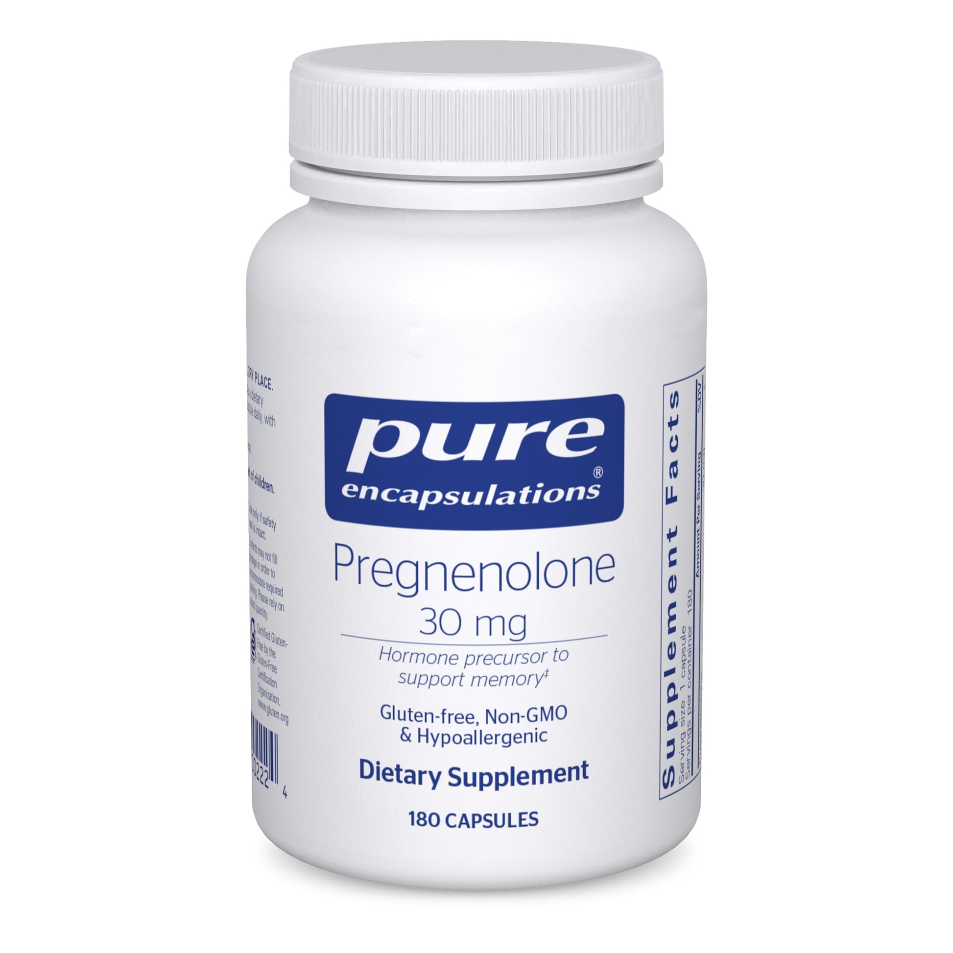 Pure Encapsulations Pregnenolone - 30 mg - Hormone Support - Memory Support & Brain Supplement - Gluten Free & Vegan - 180 Capsules Pure Encapsulations Au supplements