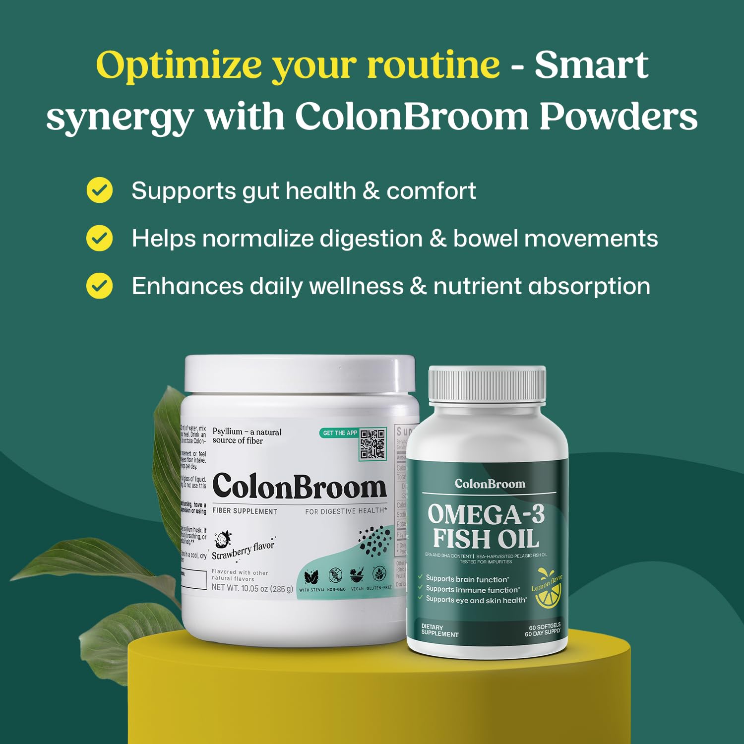 ColonBroom Omega 3 Fish Oil 2640 mg Softgels | Lemon Flavor | Daily Fish Oil Omega-3 Supplement for Women & Men with EPA & DHA | Gluten-Free, Non-GMO, Natural (60 Softgels, 2 Month Supply) ColonBroom Au supplements