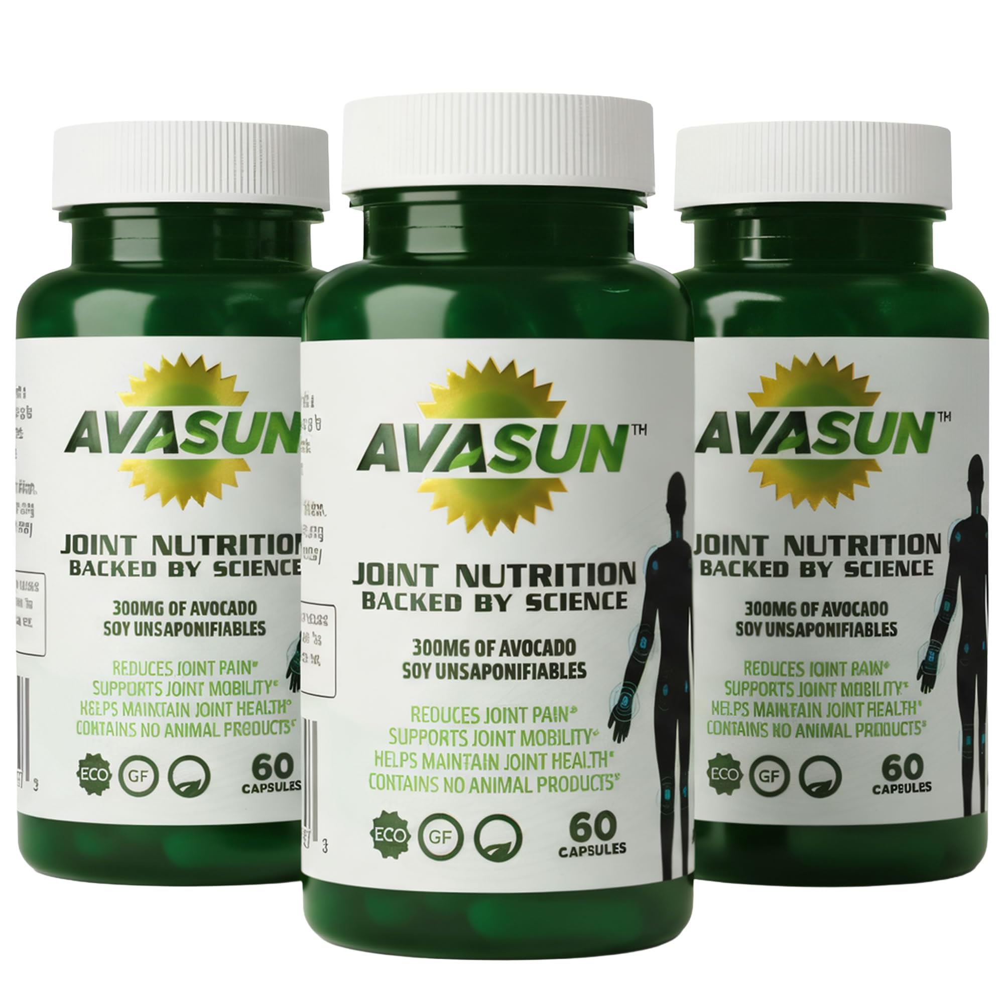 ASU Joint Support Supplement – 300mg Avocado Soy Unsaponifiables for Joint Comfort, Mobility & Cartilage Health, Clinically Studied, Plant-Based, Non-GMO, Gluten-Free, 60 Capsules (6 Month Supply) AvaSun Au supplements