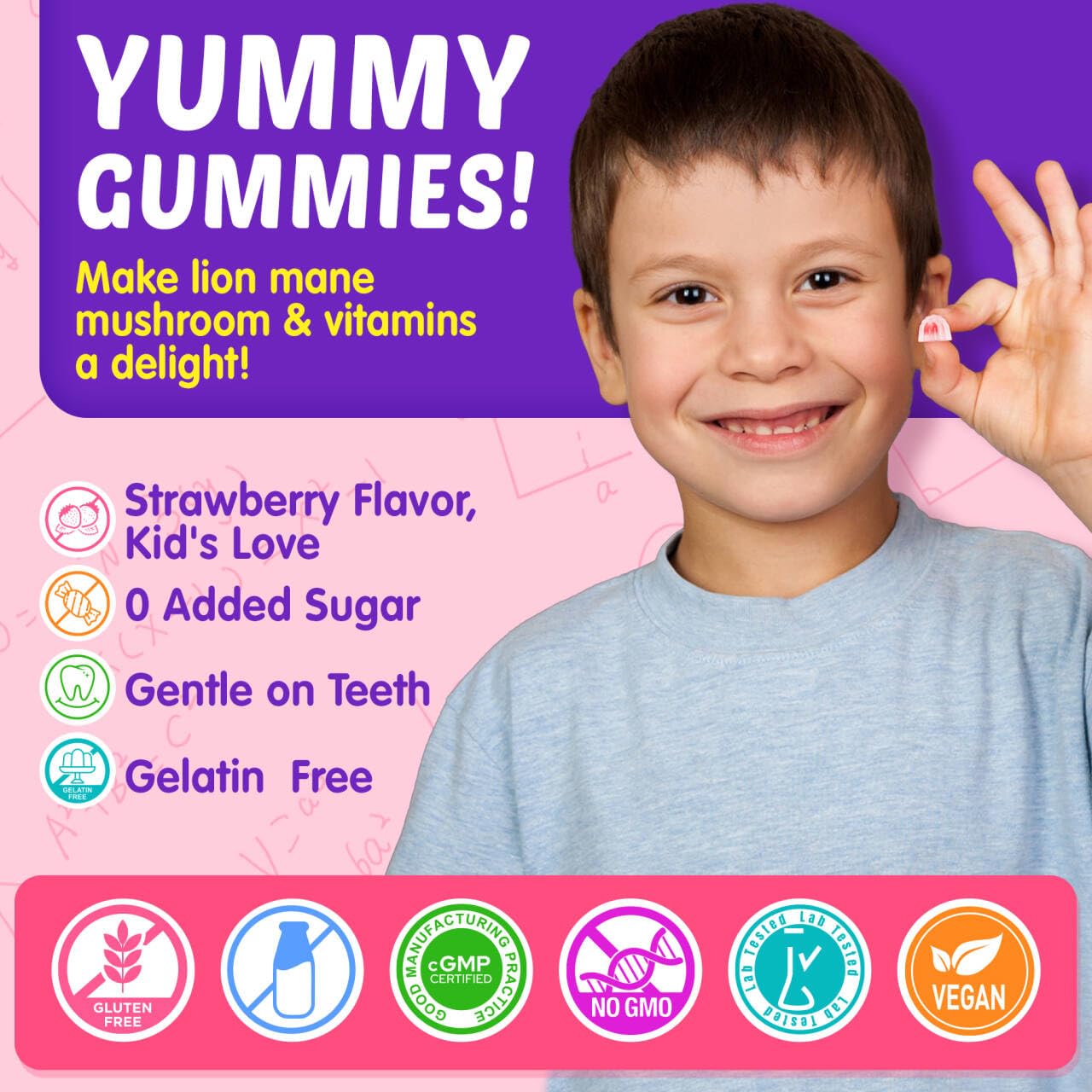 Kids Brain Gummies with Lion's Mane Mushroom, Methyl B6, B9, B12, Supper Greens, Lutein, Brain Booster Supplement for Focus & Attention, Cognitive Function, Vision & Energy, Sugar Free, Vegan 2 Pack Nextdia Au supplements