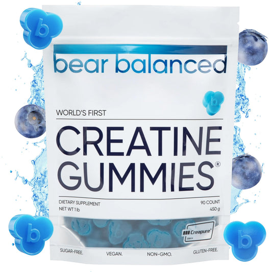 Bear Balanced Creatine Gummies for Men & Women - Creapure® Creatine Monohydrate, L-Theanine, L-Tyrosine & B12 for Muscle Growth, Strength, Focus, Energy & Health Bear BalancedUS supplements