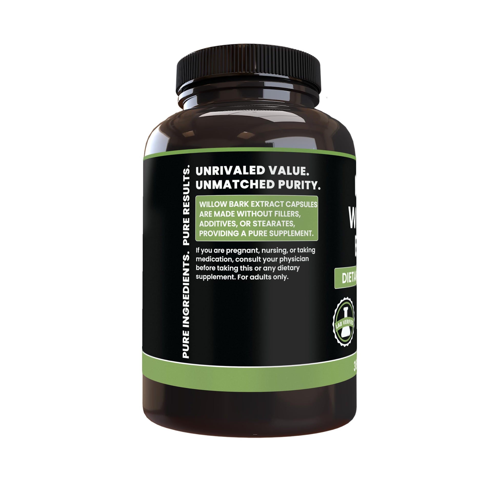 PURE ORIGINAL INGREDIENTS Willow Bark Extract (365 Capsules) No Magnesium Or Rice Fillers, Always Pure, Lab Verified PURE ORIGINAL INGREDIENTS Au supplements