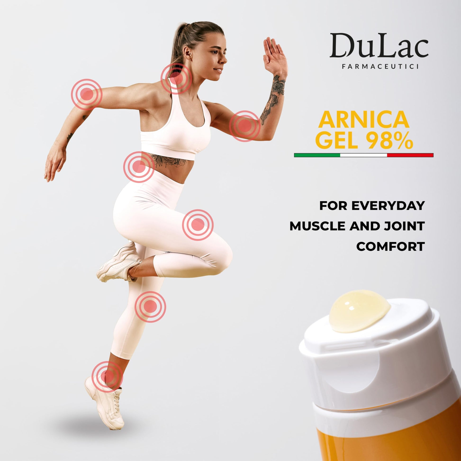 Dulac Arnica Body Massage Gel – Water-Based Cosmetic Massage Gel with Arnica Montana, Fast-Absorbing Lightweight Texture, Non-Greasy Feel, Dermatologically Tested, 1.7 Fl Oz DULÀC FARMACEUTICI 1982 Au supplements