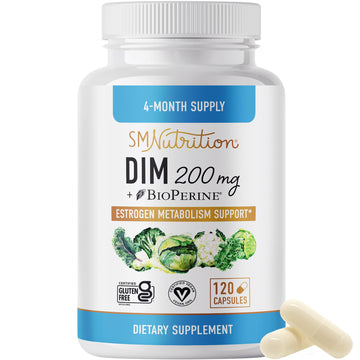 DIM Supplement 200 mg (120 Ct) | Estrogen Balance for Women & Men | Hormone Balance SMNutrition Au supplements