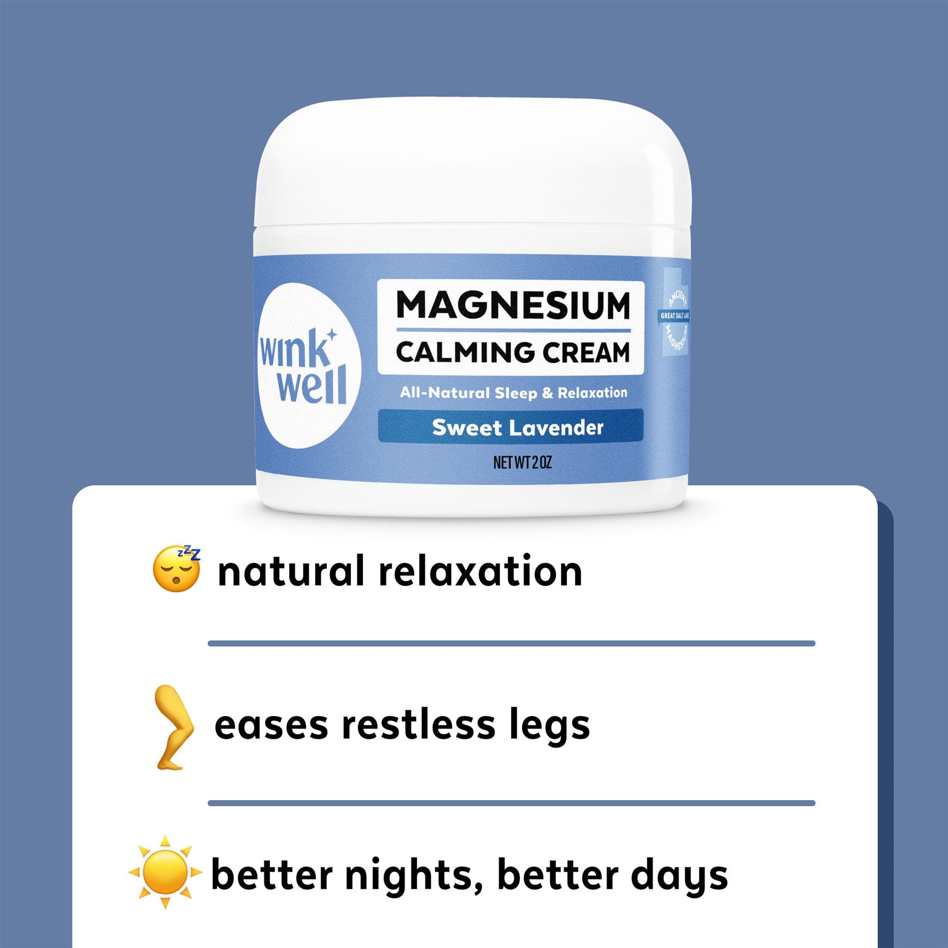 Wink Well Magnesium Calming Muscle and Joint Cream for Nighttime Relaxation Wink Naturals Au supplements