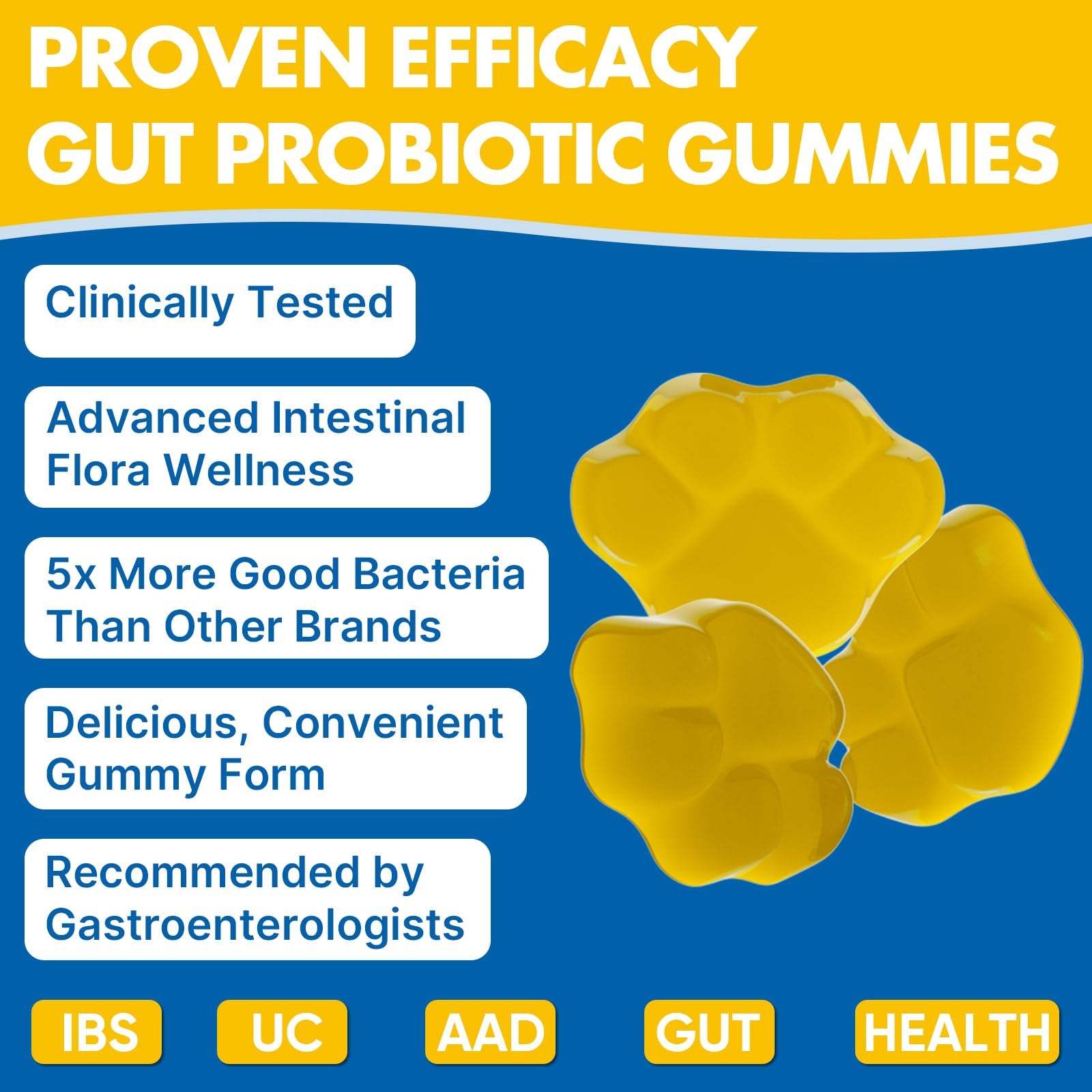 Gut Health & Probiotic Gummies, 112.5 Billion CFU, Sugar Free - 8 Strains + Prebiotics + Herbs - for Digestive, Immune, Diarrhea & Bloating - Gut Health for Women & Men, 60 Counts Probiotics Gummies VIOAFSLSE Au supplements