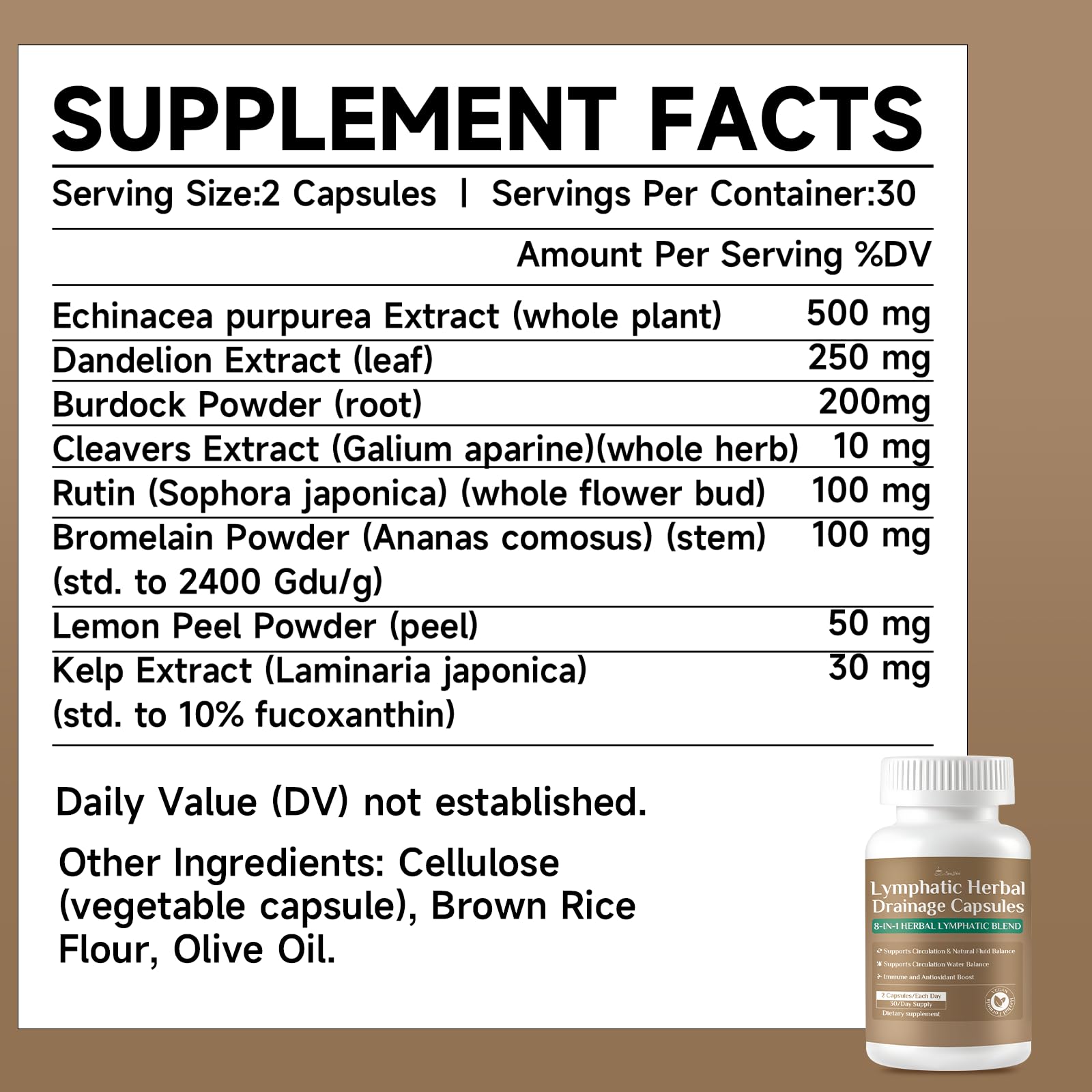SpenHerb Lymphatic Drainage Capsules Supplements, 8-in-1 Herbal Lymphatic Blend Support Circulation and Natural Fluid Balance, Non-GMO Pure,60 Capsules/1 Pack SpenHerb Au supplements