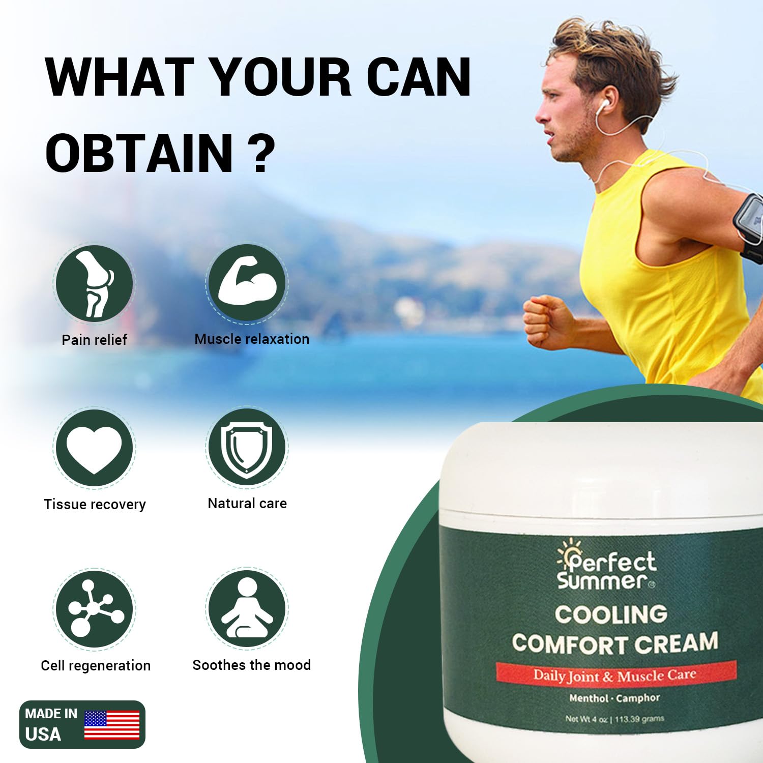 Perfect Summer Cooling Comfort Cream – Muscle Rub & Joint Care – Cooling Relief for Back, Neck, Shoulders & Knees – Non-Greasy, Fast-Absorbing Topical Cream, 4 oz Generic Au supplements