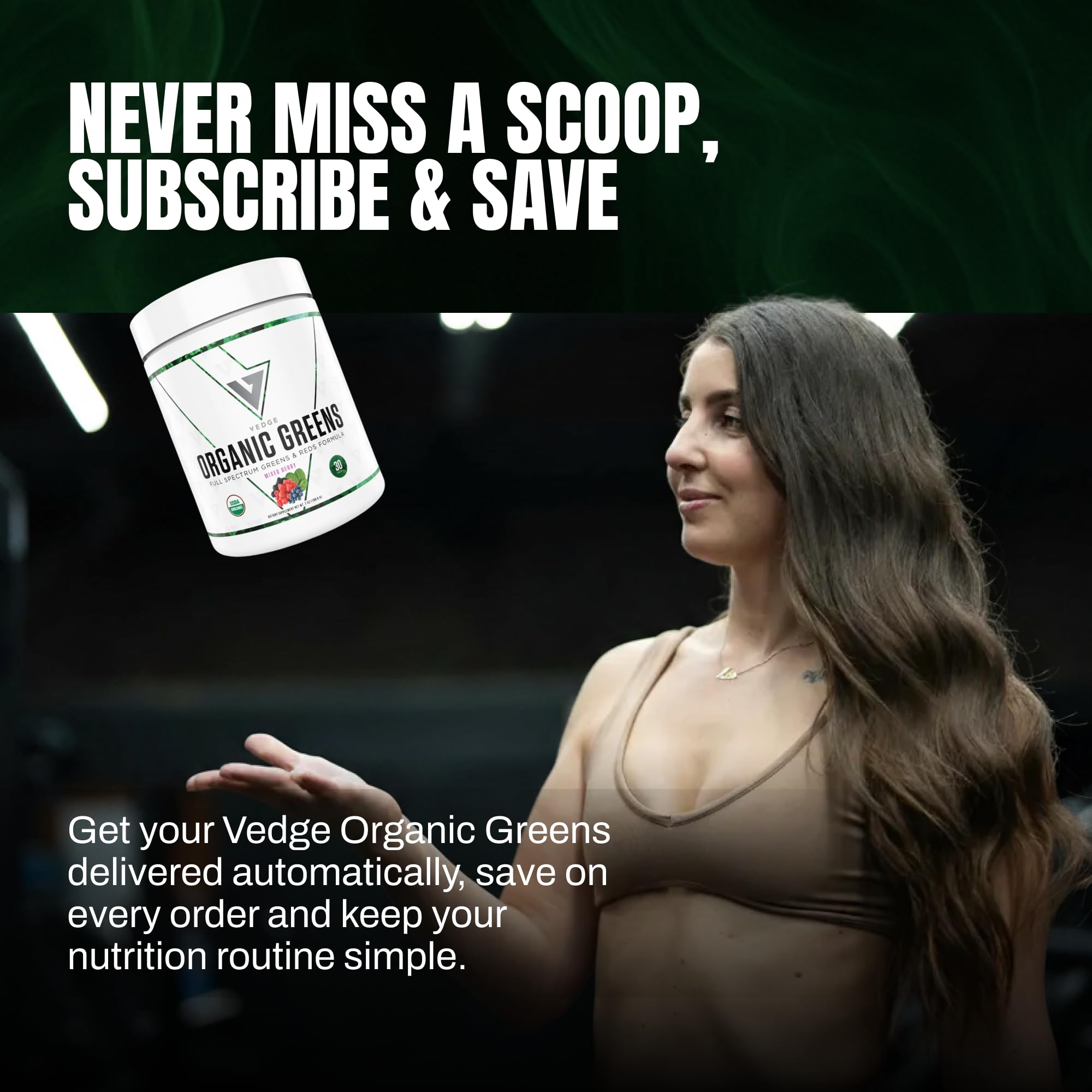 VEDGE Nutrition Organic Greens - Vegan Plant-Based Greens Superfood Powder - Drink Mix for Energy, Antioxidants & Recovery - Full Spectrum Greens for Athletes - 30 Servings - Mixed Berry Flavor VEDGE Au supplements