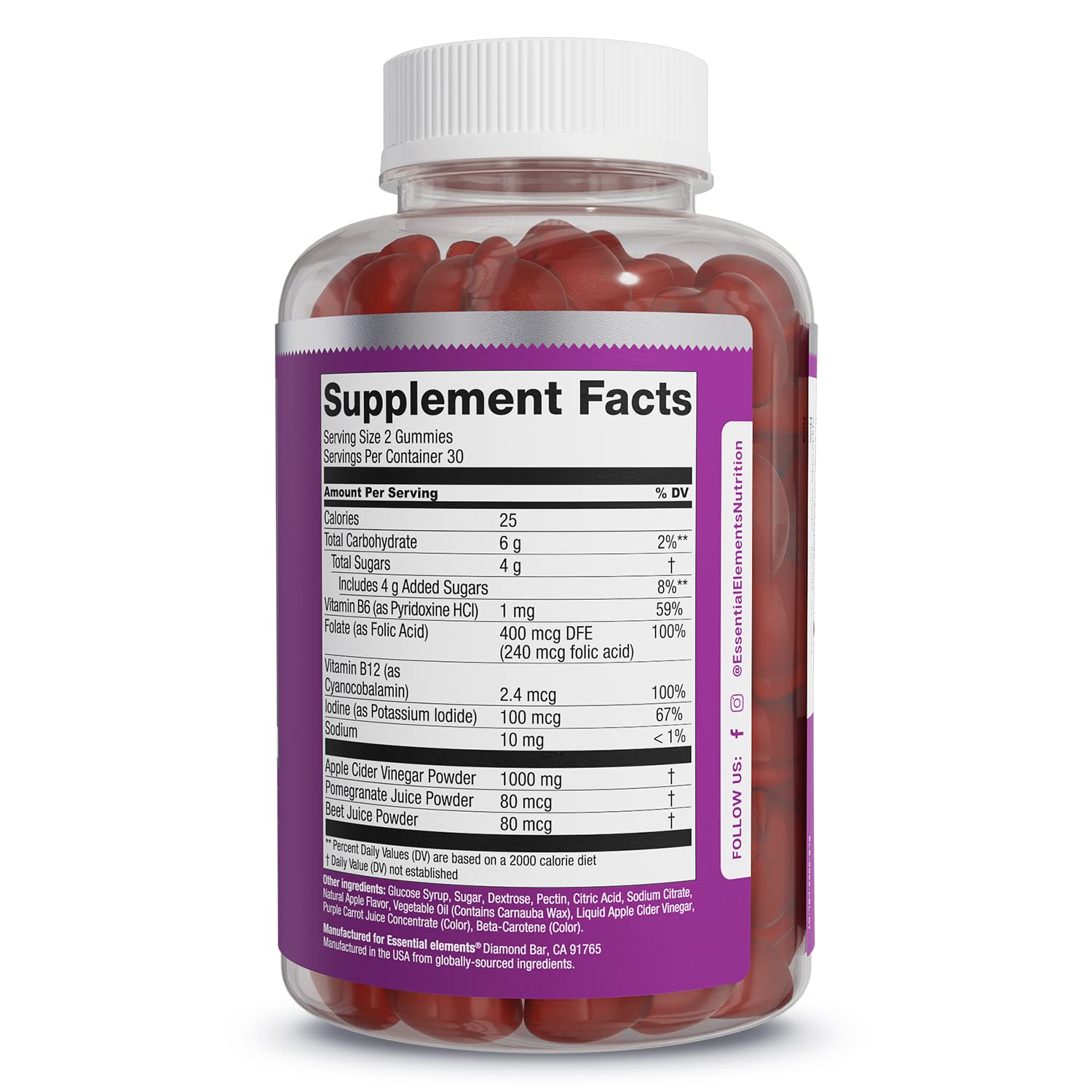 Essential Elements Apple Cider Vinegar Gummies from The Mother - Naturally-Sourced Essential Elements Au supplements