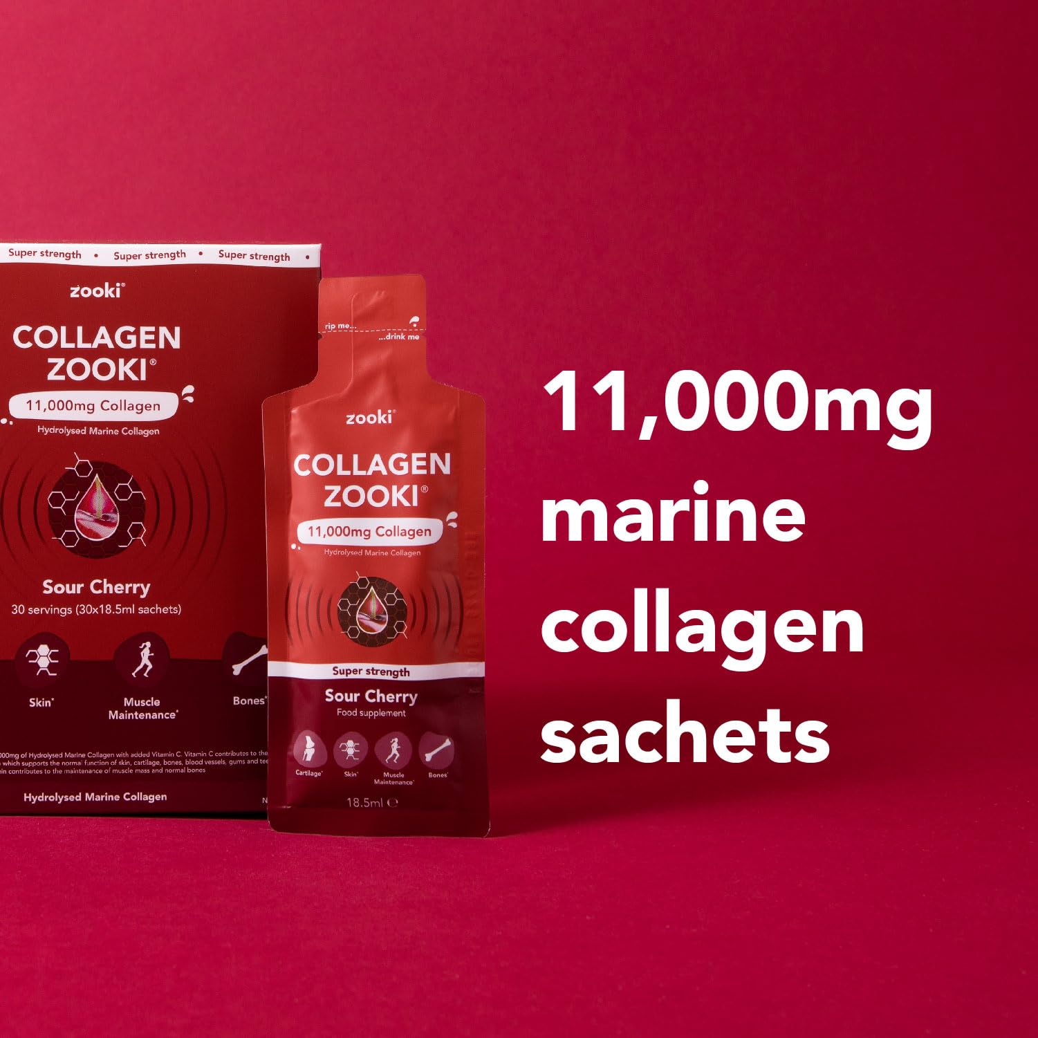 Zooki 11,000mg Super Strength Marine Collagen Liquid Sachets | Hydrolysed Marine Collagen Peptides Zooki Au supplements