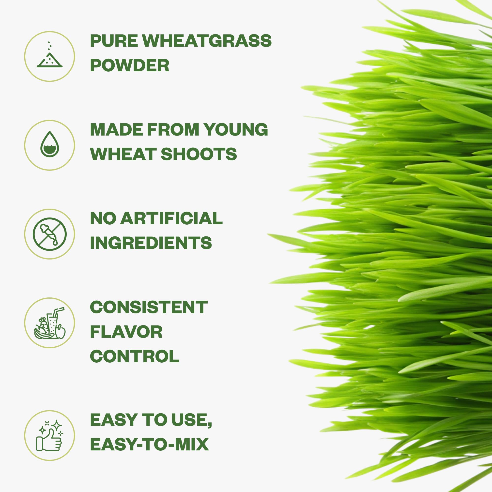 Purisure Wheatgrass Powder, 8oz, Wheat Grass Powder, Green Superfood for Salads, Smoothie and Shakes, Superfood Powder Rich in Immunity Vitamins, Fiber and Minerals, 76 Servings Purisure Au supplements