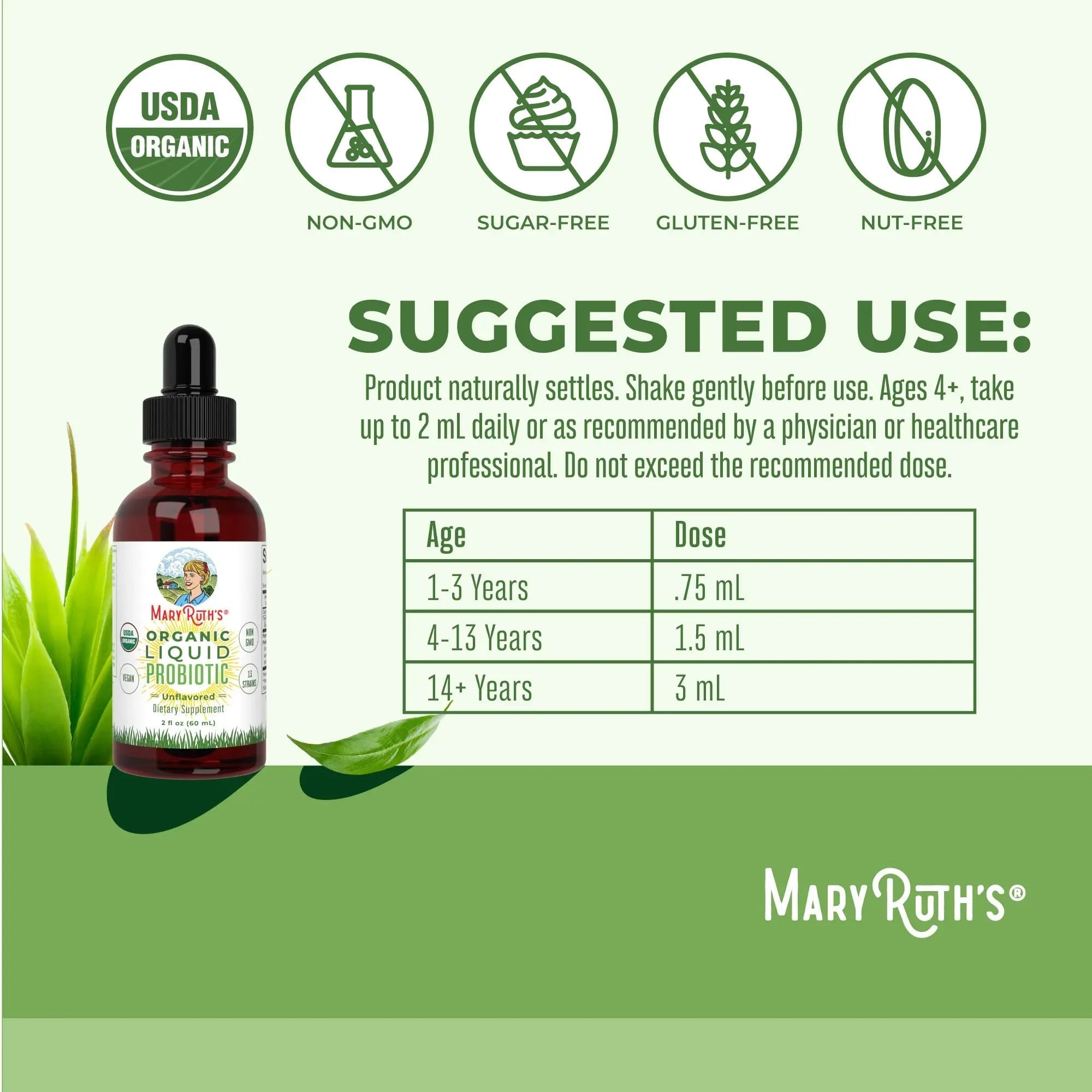 MaryRuth's Morning Multivitamin +Hair Growth (Peach Mango, 15oz), Nighttime Multimineral (Coconut, 15oz) & Probiotic Drops (2oz) | MARYRUTH'S Au supplements