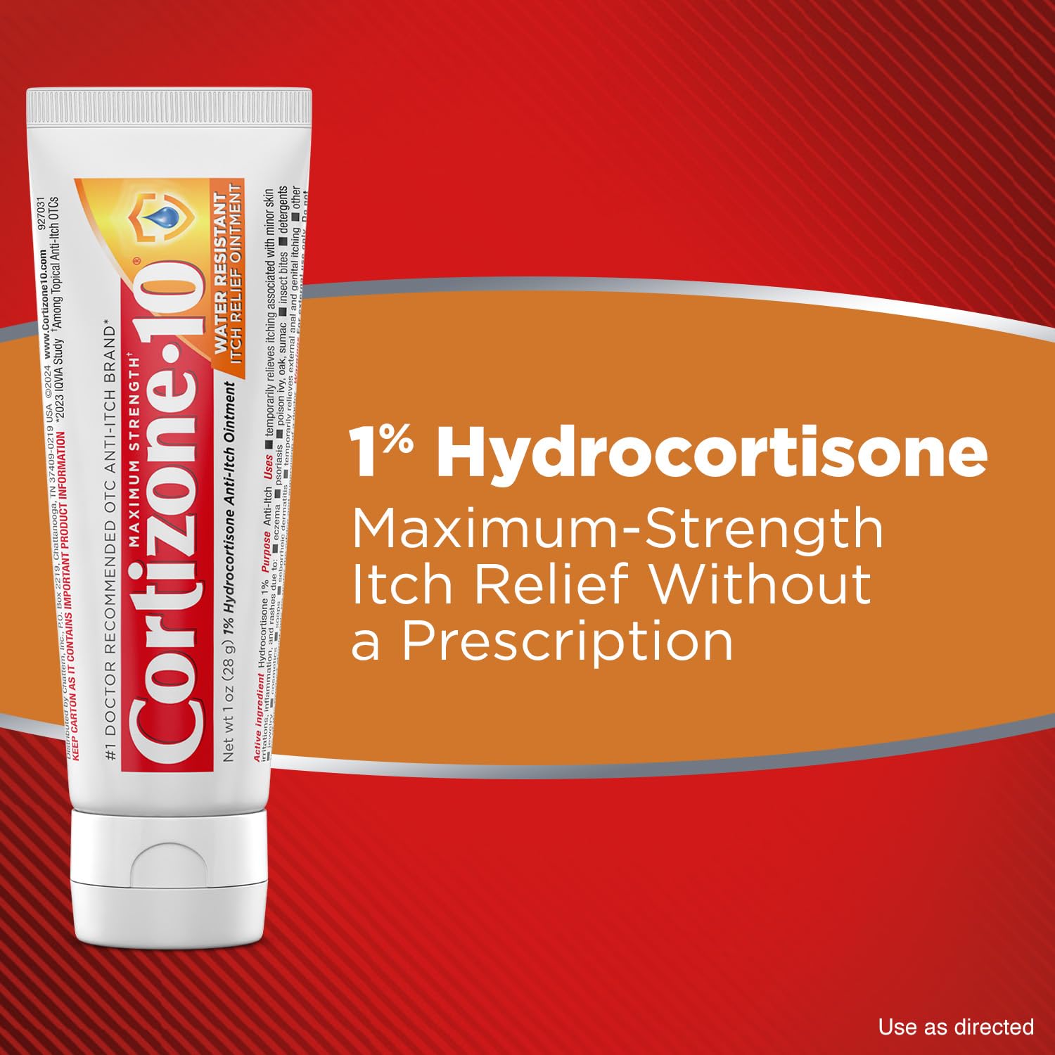 Cortizone-10 Maximum Strength Water Resistant Itch Relief Ointment, 1% Hydrocortisone, Fast-Acting, Anti-Itch Cream for Bug Bites, Rash, Eczema, Psoriasis, Poison Ivy, Oak, Sumac & More, 1 oz Cortizone 10 Au supplements