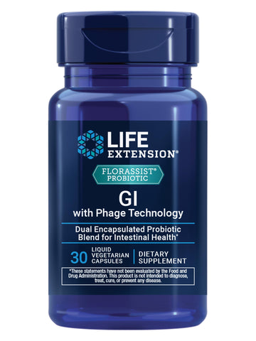 Life Extension FLORASSIST® Probiotic GI with Phage Technology, Digestive Health Supplement, microbiome Balance, Gut Health, Gluten Free, Vegetarian, 30 Capsules Life Extension Au supplements