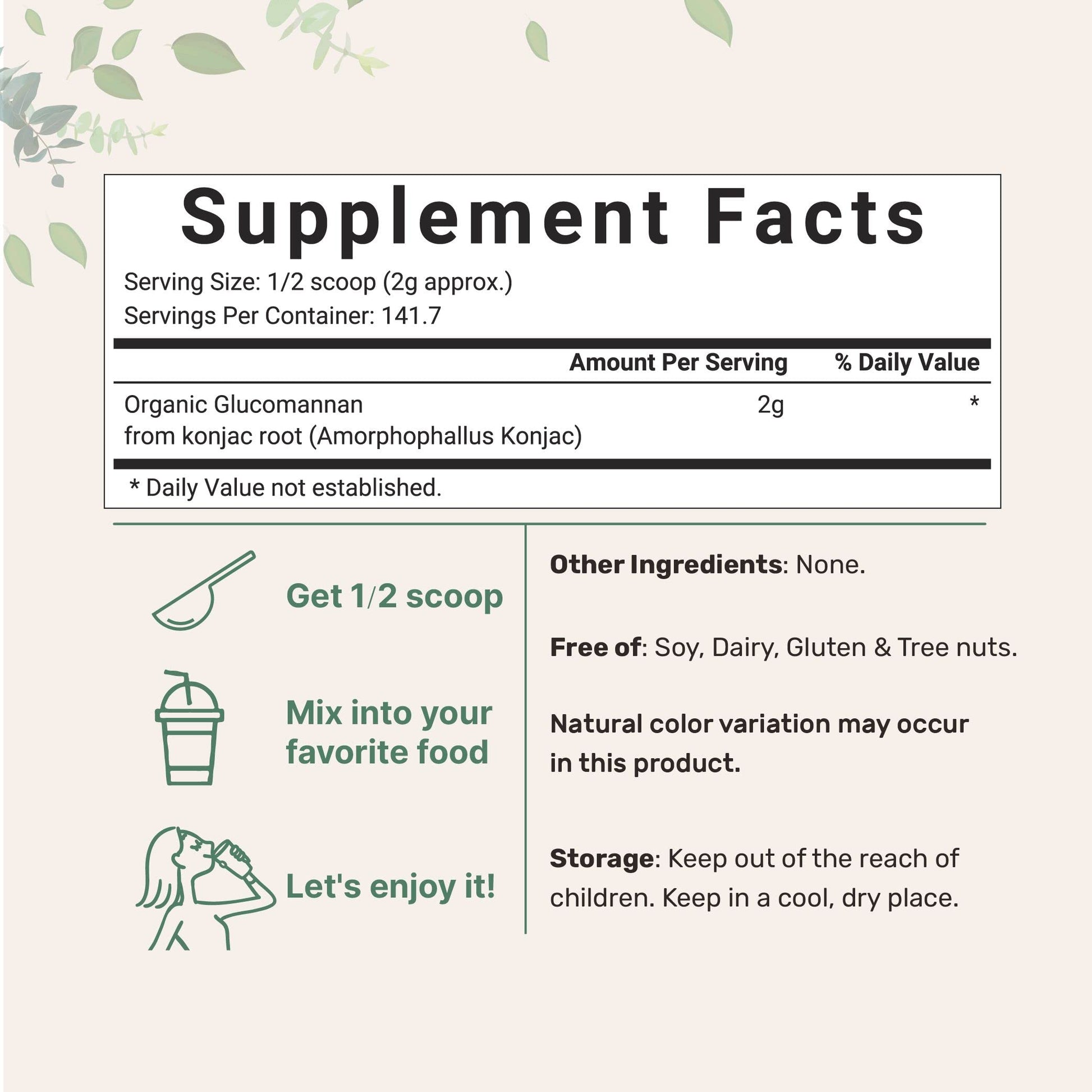 Organic Glucomannan Konjac Root Powder (Konjac Gel Powder), 10 Ounce, Soluble Fiber & Prebiotics Micro Ingredients Au supplements