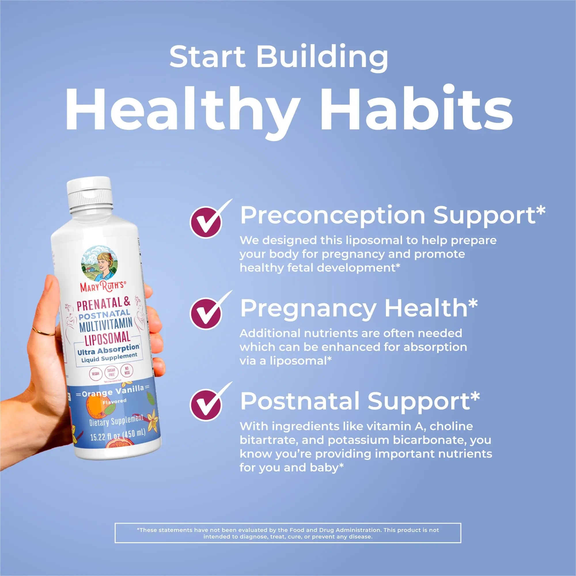 MaryRuth Organics Prenatal & Postnatal Multivitamin for Women | Sugar Free | Formulated for Pre-Conception, Pregnancy & Nursing | Prenatal Vitamins | Vegan | Non-GMO | Gluten Free | 30 Servings MARYRUTH'S Au supplements