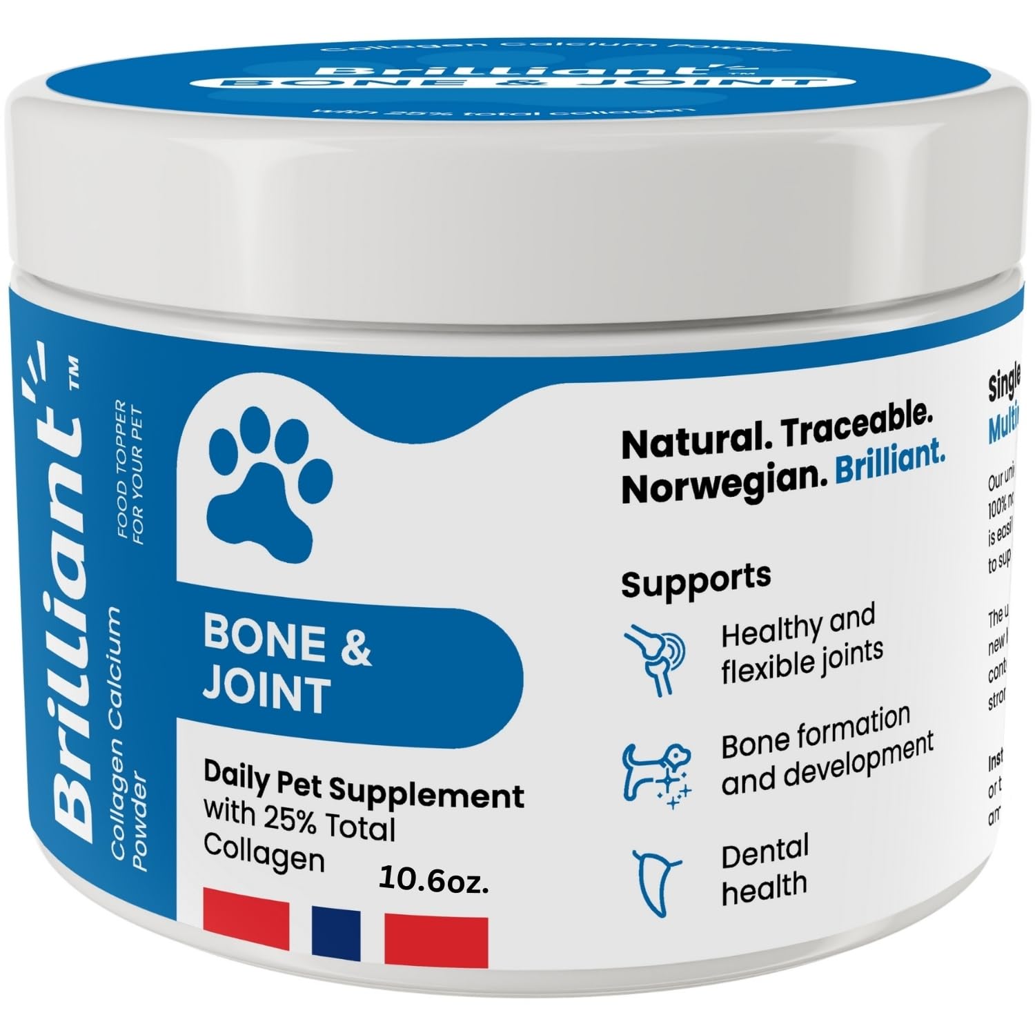Hofseth BioCare Brilliant Bone & Joint Supplement for Dogs - High Strength Calcium & Collagen Powder for Joint & Hip Support, Essential Supplement for Dog’s of All Ages - 10.6 Oz Hofseth BioCare Au supplements