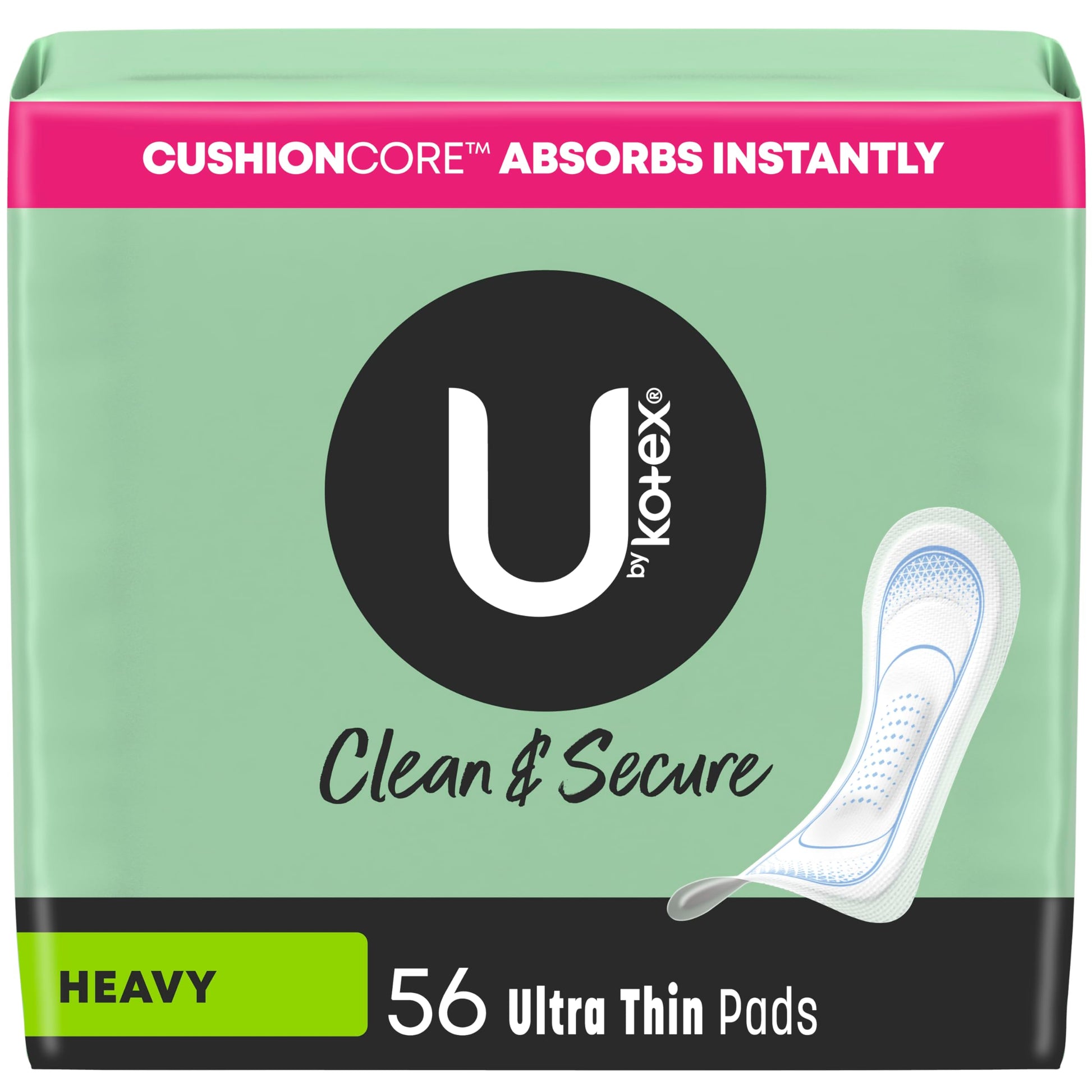 U by Kotex Clean & Secure Ultra Thin Pads, Heavy Absorbency, 56 Count (Packaging May Vary) U by Kotex Au supplements
