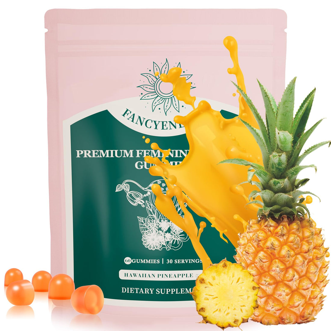 Shytrouy Premium Feminine Balance Gummies for Women, Vaginal Probiotics - pH Balance & Immune Defense Support for Feminine Health, Hawaiian Pineapple Flavor - 60 Count Shytrouy Au supplements
