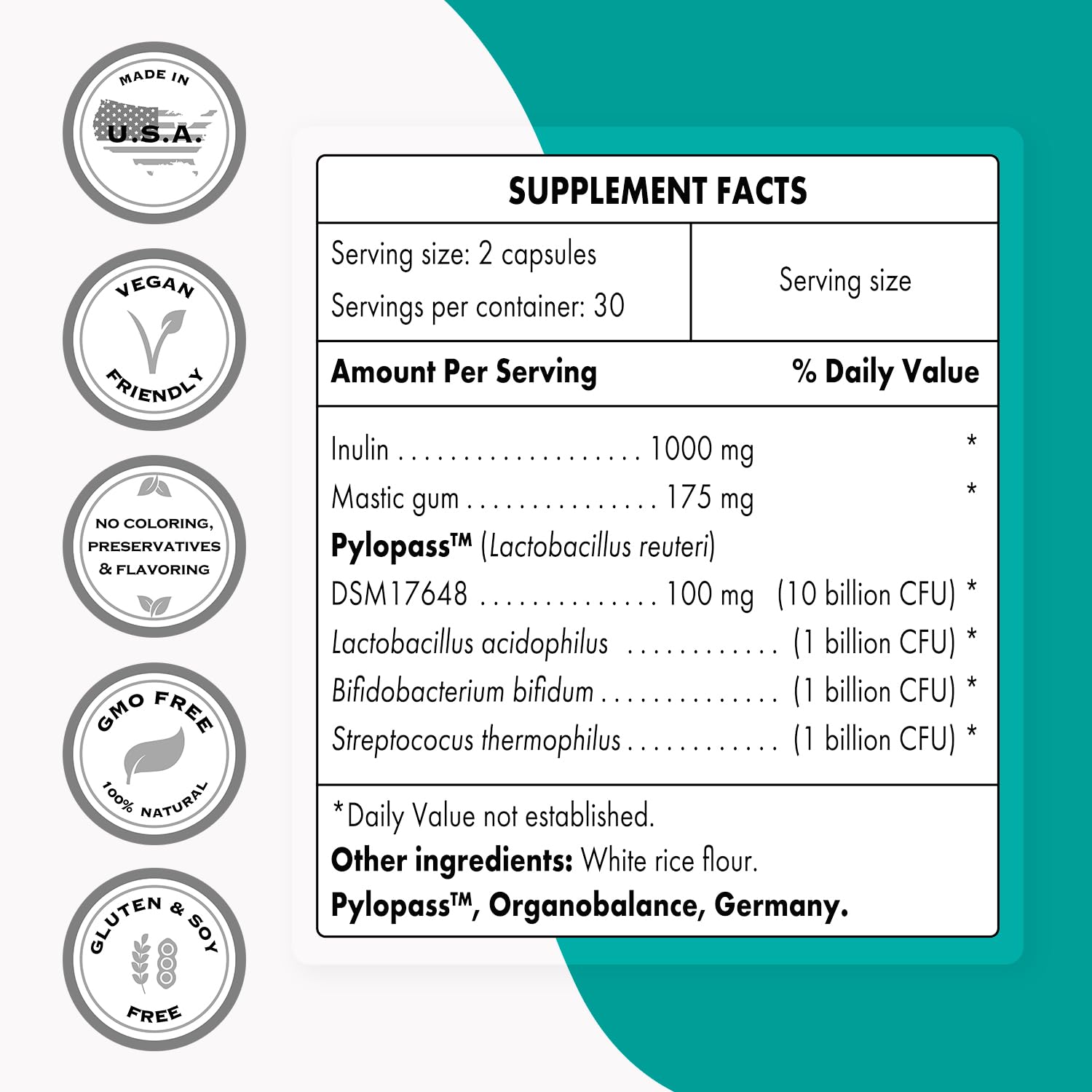 Supersmart - H. Pylori Fight Advanced Formula (Mastic Gum, Probiotics & Prebiotic) Supersmart Au supplements