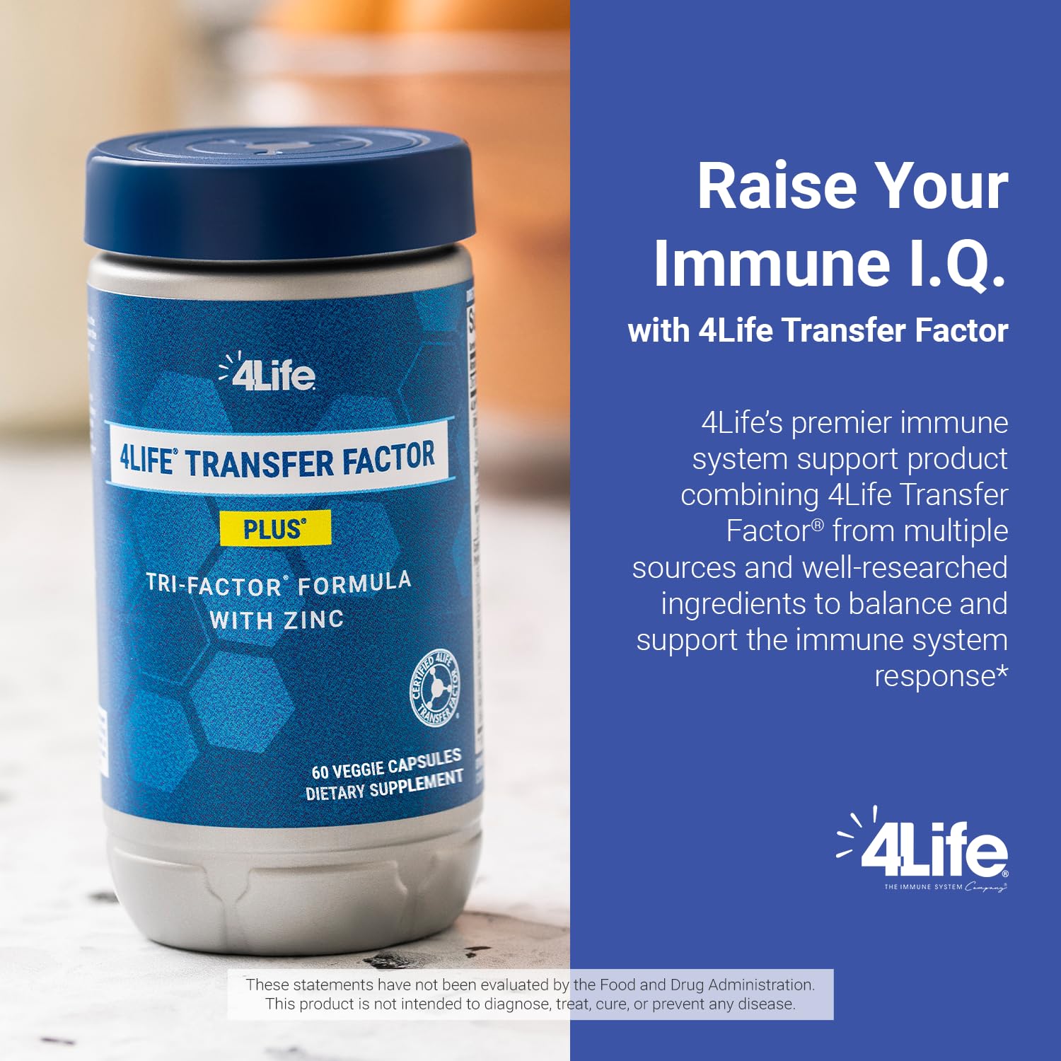 4Life Transfer Factor Plus - Support with Zinc, Super Mushroom Blend (Maitake, Shiitake, Agaricus), and Colostrum & Egg Yolk Extracts - 60 Capsules 4Life Au supplements