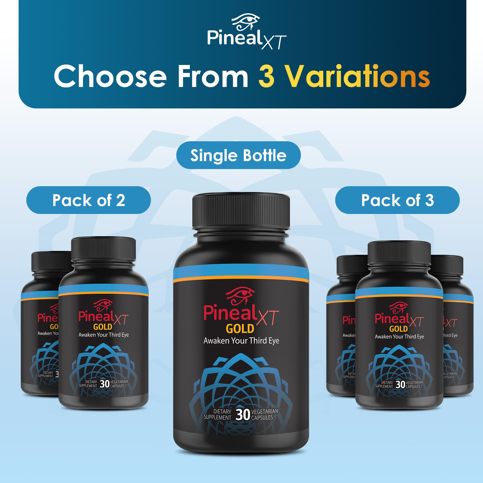 Nutraville Pineal XT Gold - Pineal Gland Supplement - Third Eye Awakening - Focus and Memory Supplement for Brain - 7 Powerful Ingredients Decalcify, Detox, and Activate Your Pineal Gland, 2 Pack Nutraville Au supplements