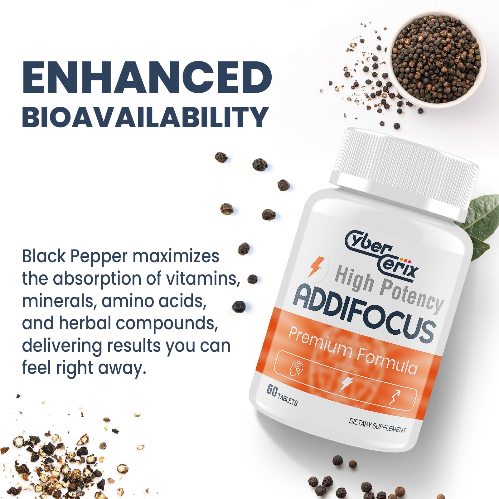 17-in-1 Brain Supplement for Memory and Focus - Nootropic Brain Supplement for Concentration, Clarity, Energy & Focus - Natural Caffeine Blend with Vitamins, Amino Acids & Herbal Extracts - 60 Tablets CyberCerix Au supplements