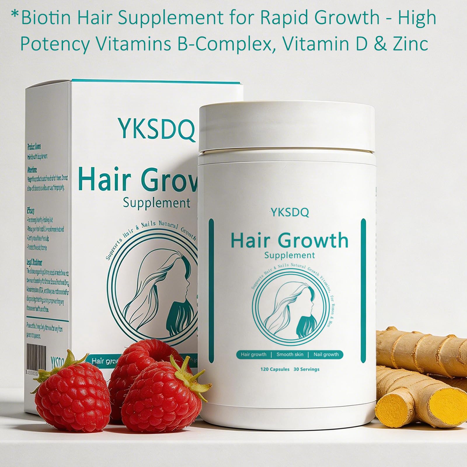 Hair Growth Biotin 10000mcg Supplement with Vitamins A C D E & Calcium - 30-in-1 Formula for Hair & Nails Support, for Women & Men, 30 Servings (1) WOJJ Au supplements
